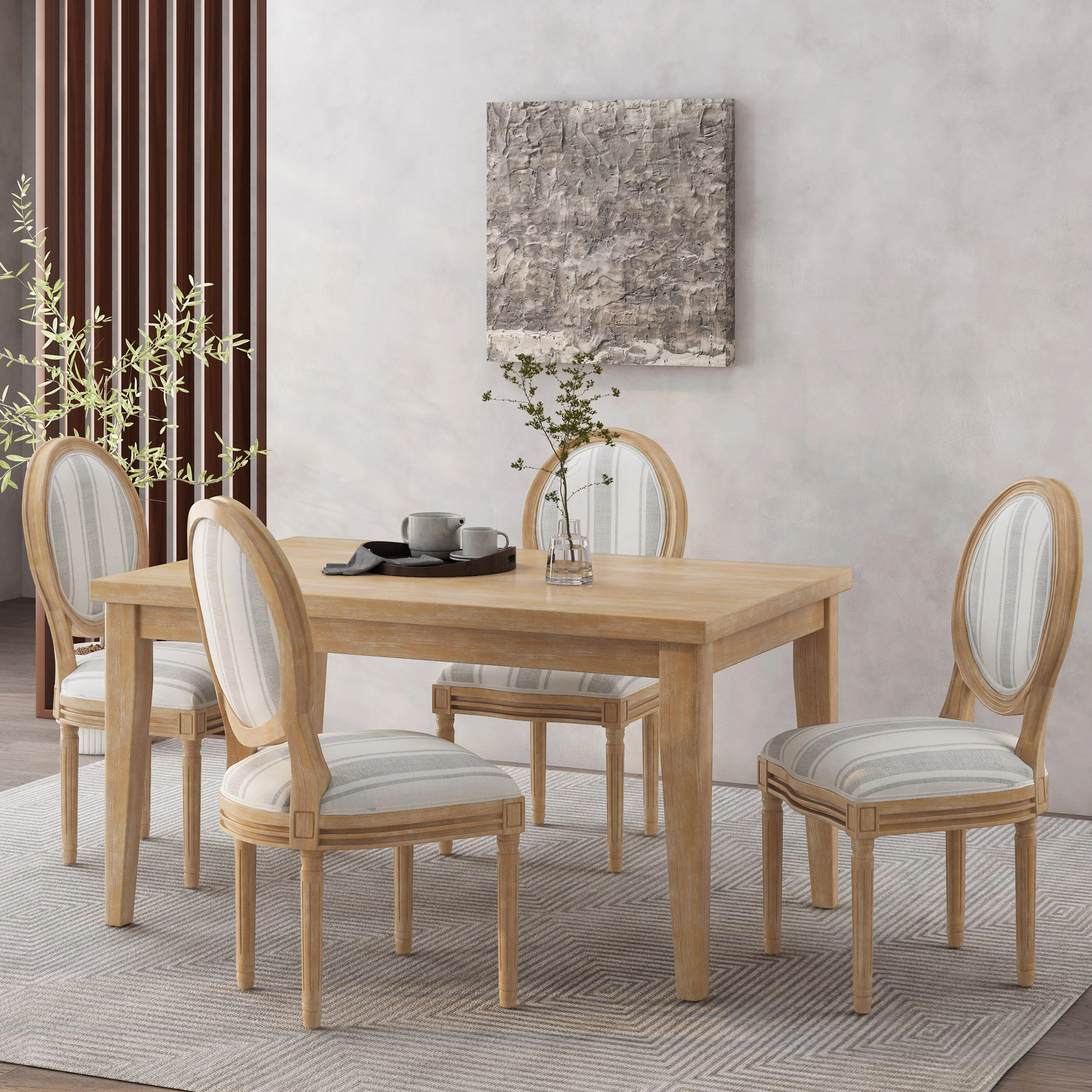 Lariya French Country Fabric Dining Chairs - furnishings
