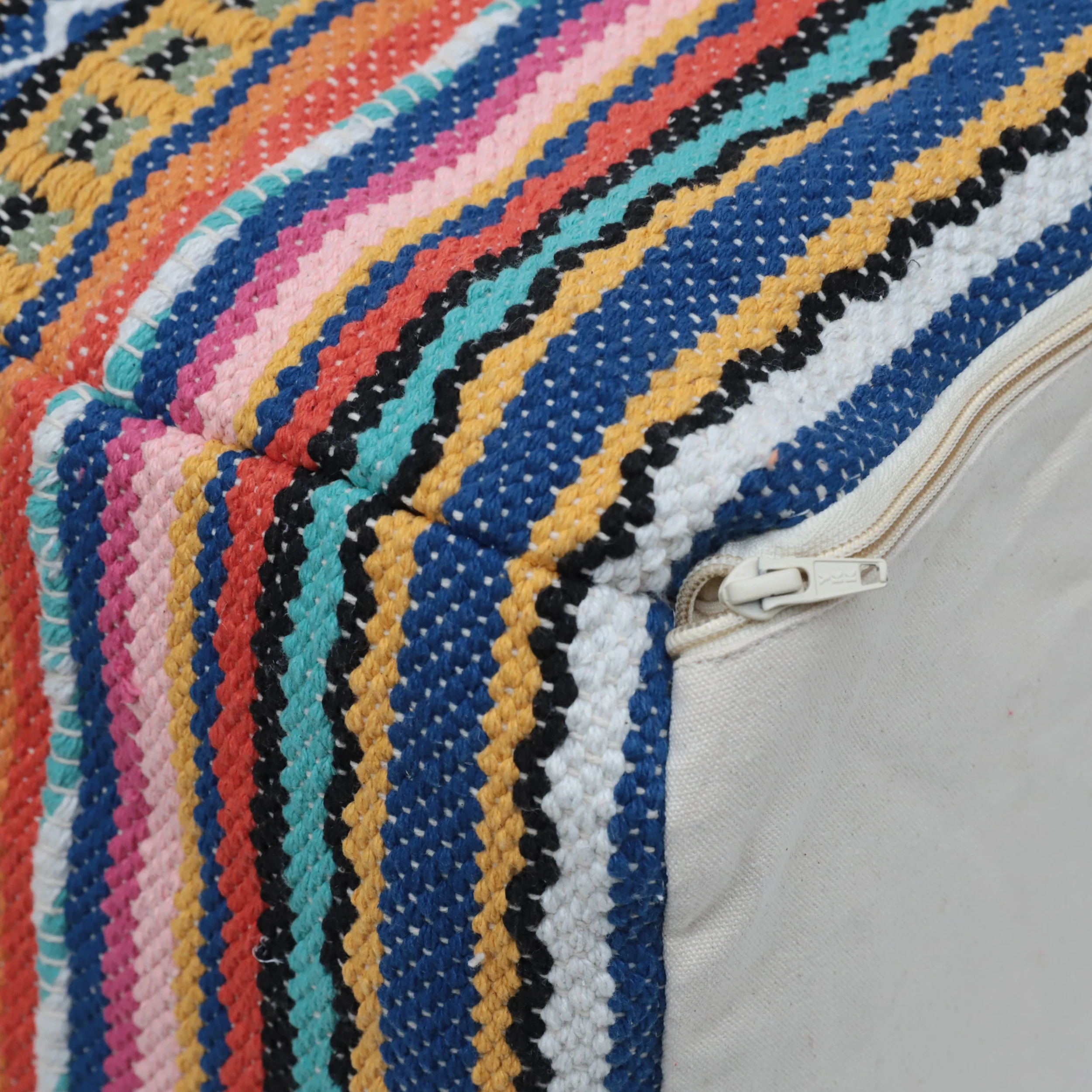 Hilliard Boho Handcrafted Peruvian Print Cube Pouf - furnishings