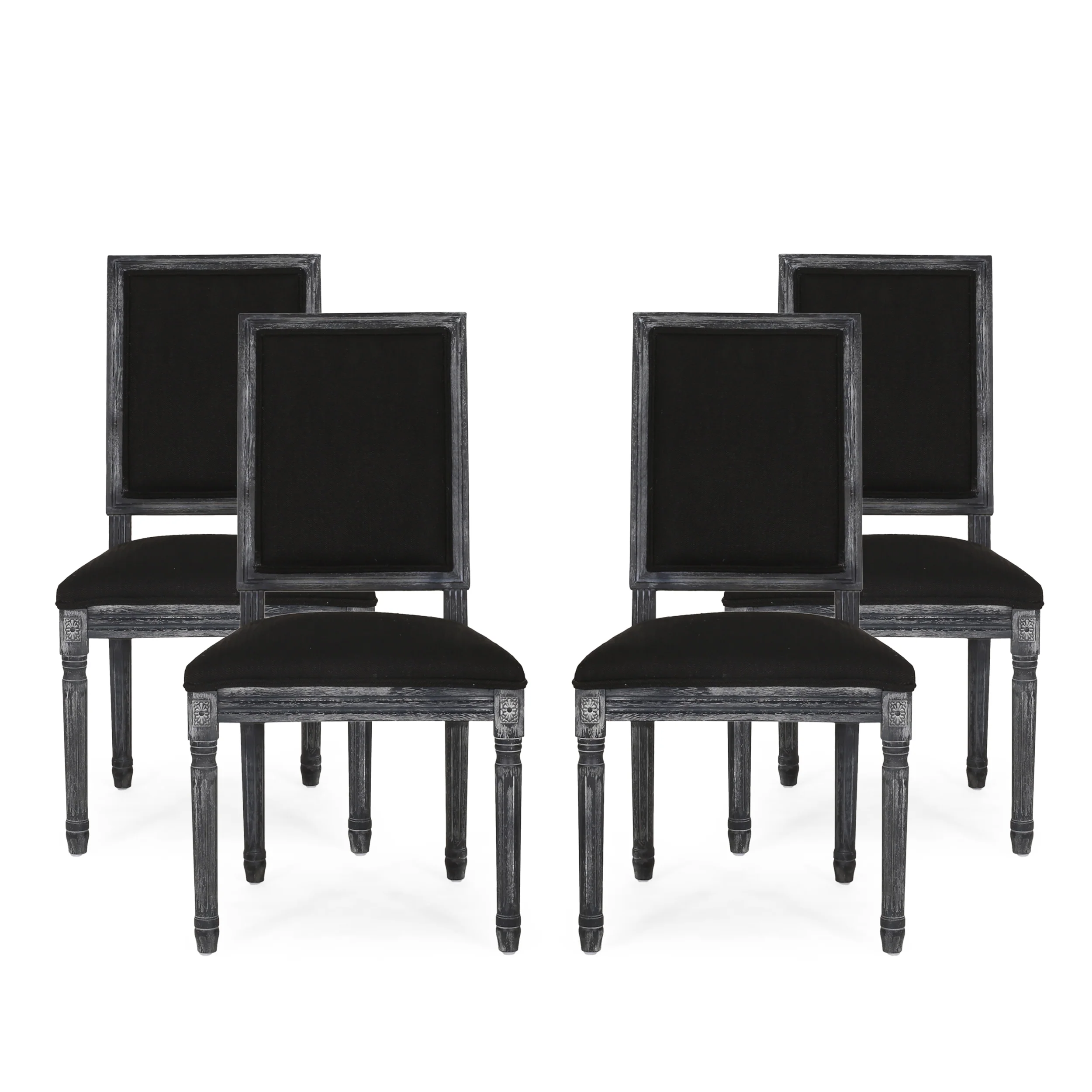 Amy French Country Wood Upholstered Dining Chair, Set of 4 - furnishings