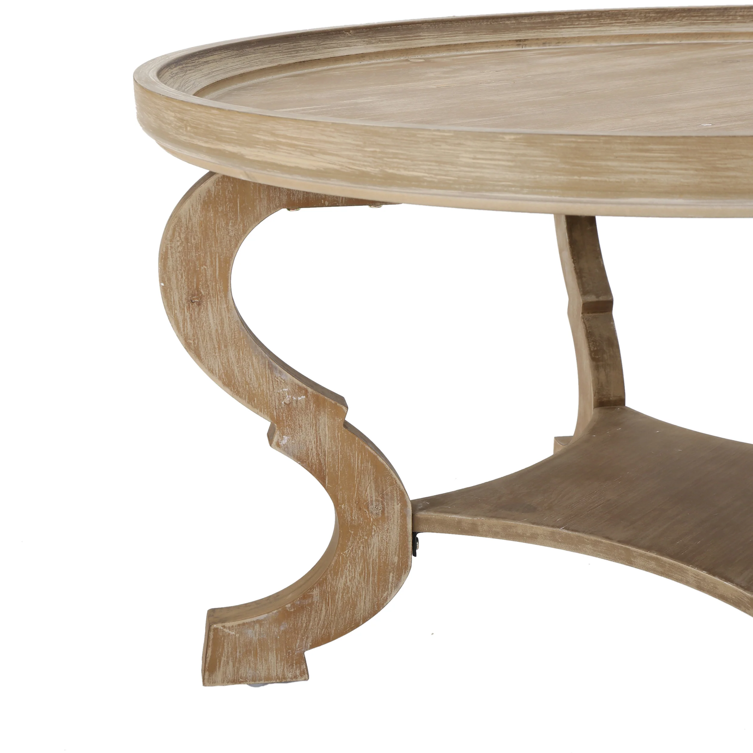 Alteri Finished Faux Wood Circular Coffee Table - furnishings