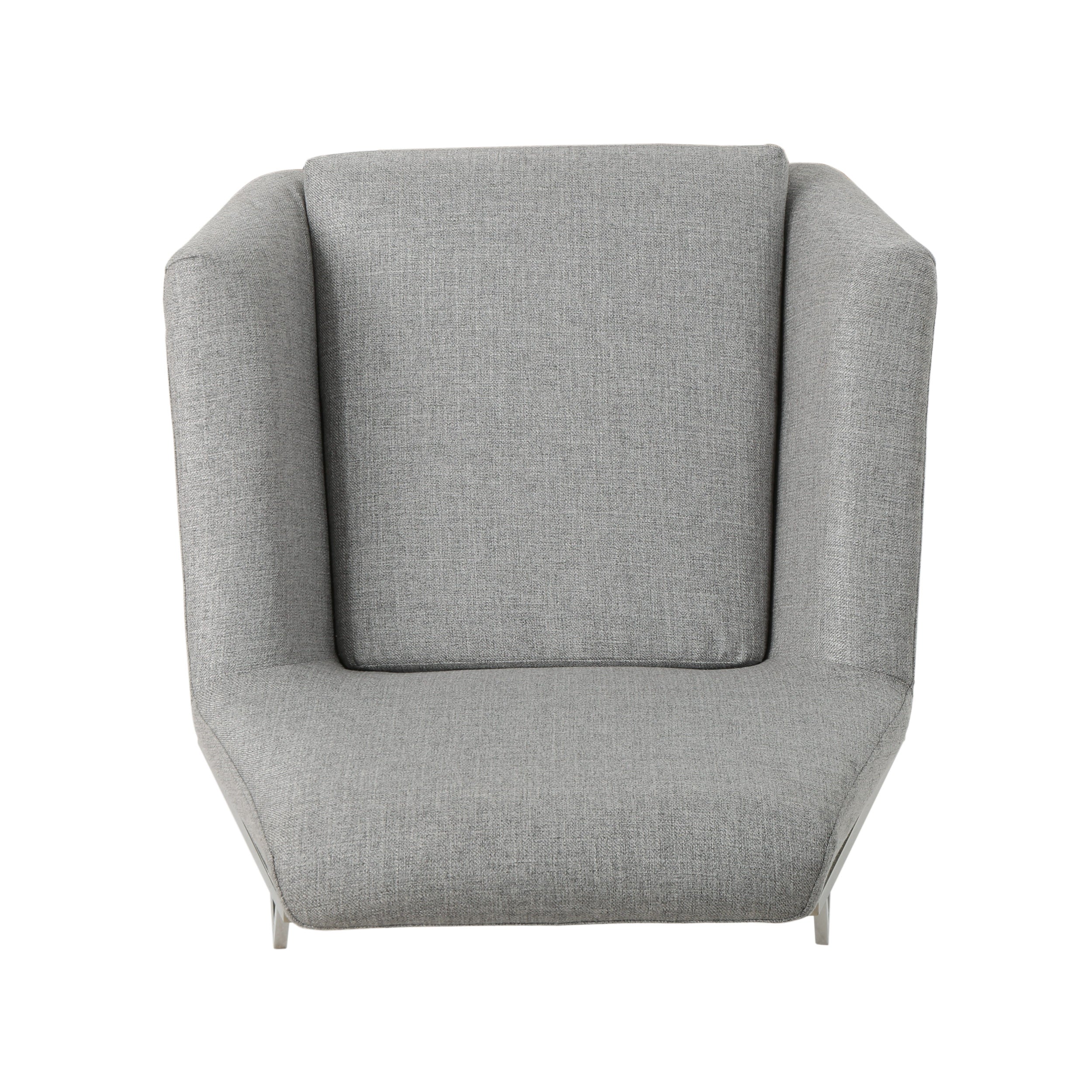 Zach Modern Stainless Steel Frame Fabric Accent Chair - furnishings