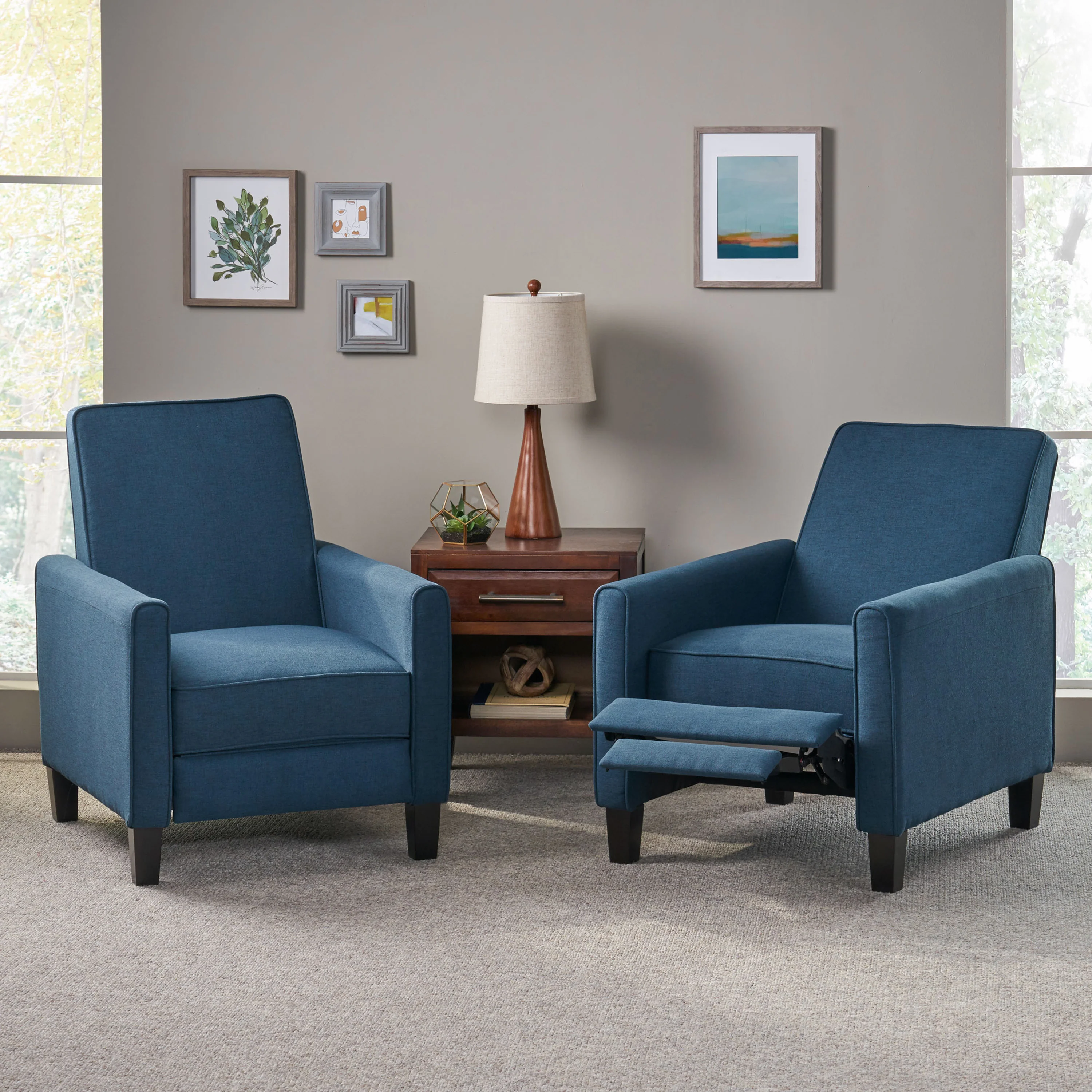 Lucas Contemporary Fabric Recliner (Set of 2) - furnishings