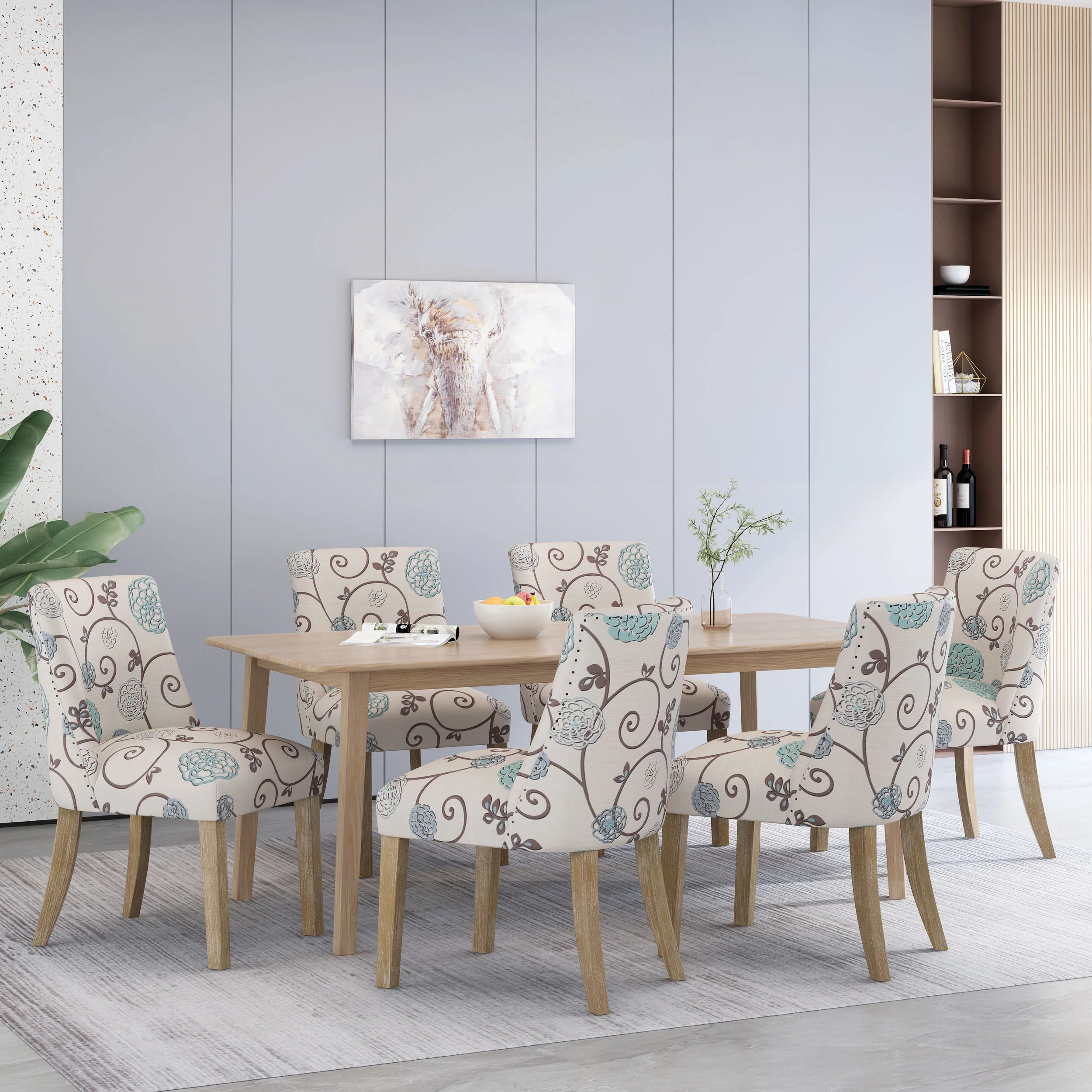 Gladwin Contemporary Fabric Dining Chairs, Set of 6 - furnishings