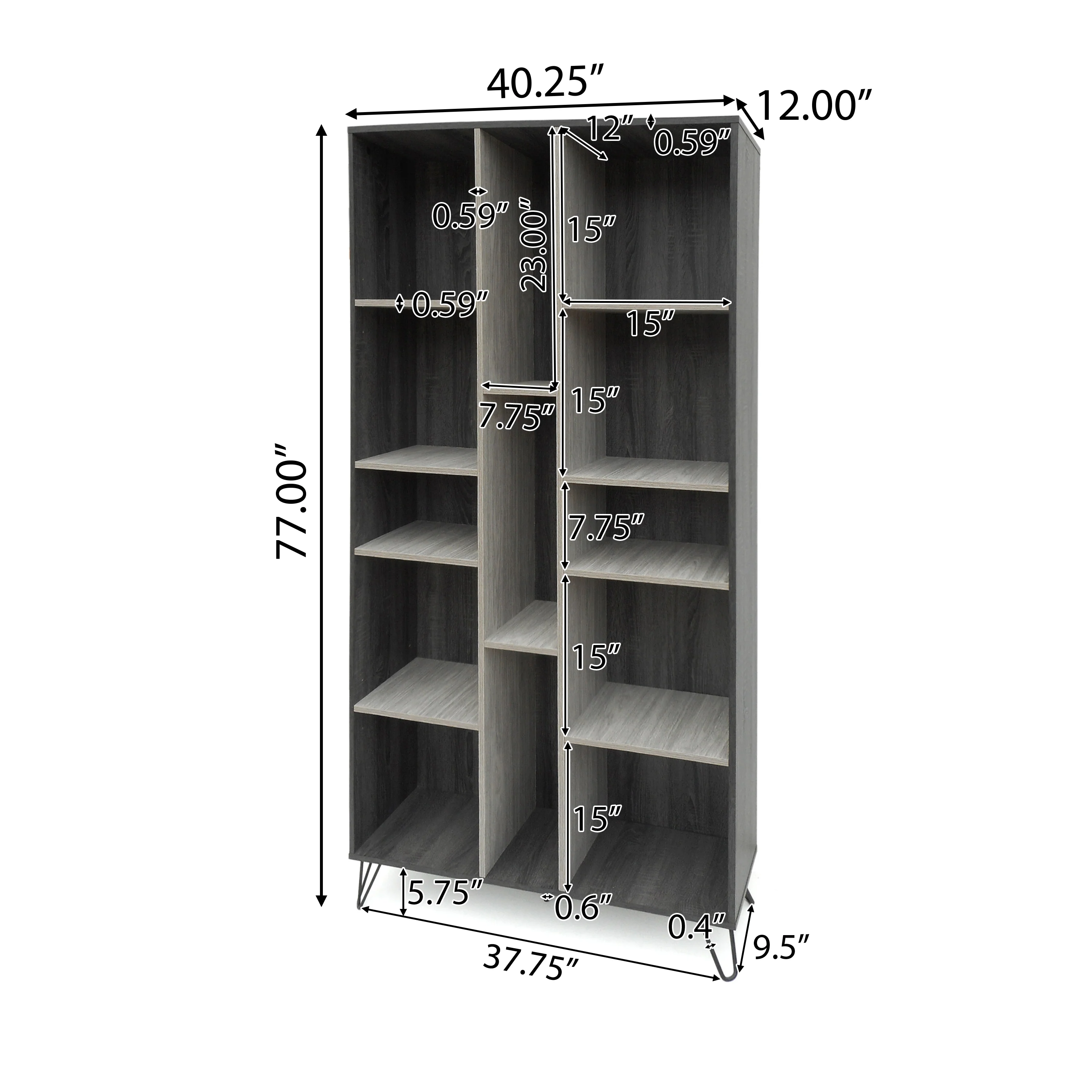 Doreen Mid Century 3 Piece TV Stand & Bookcases Set - furnishings