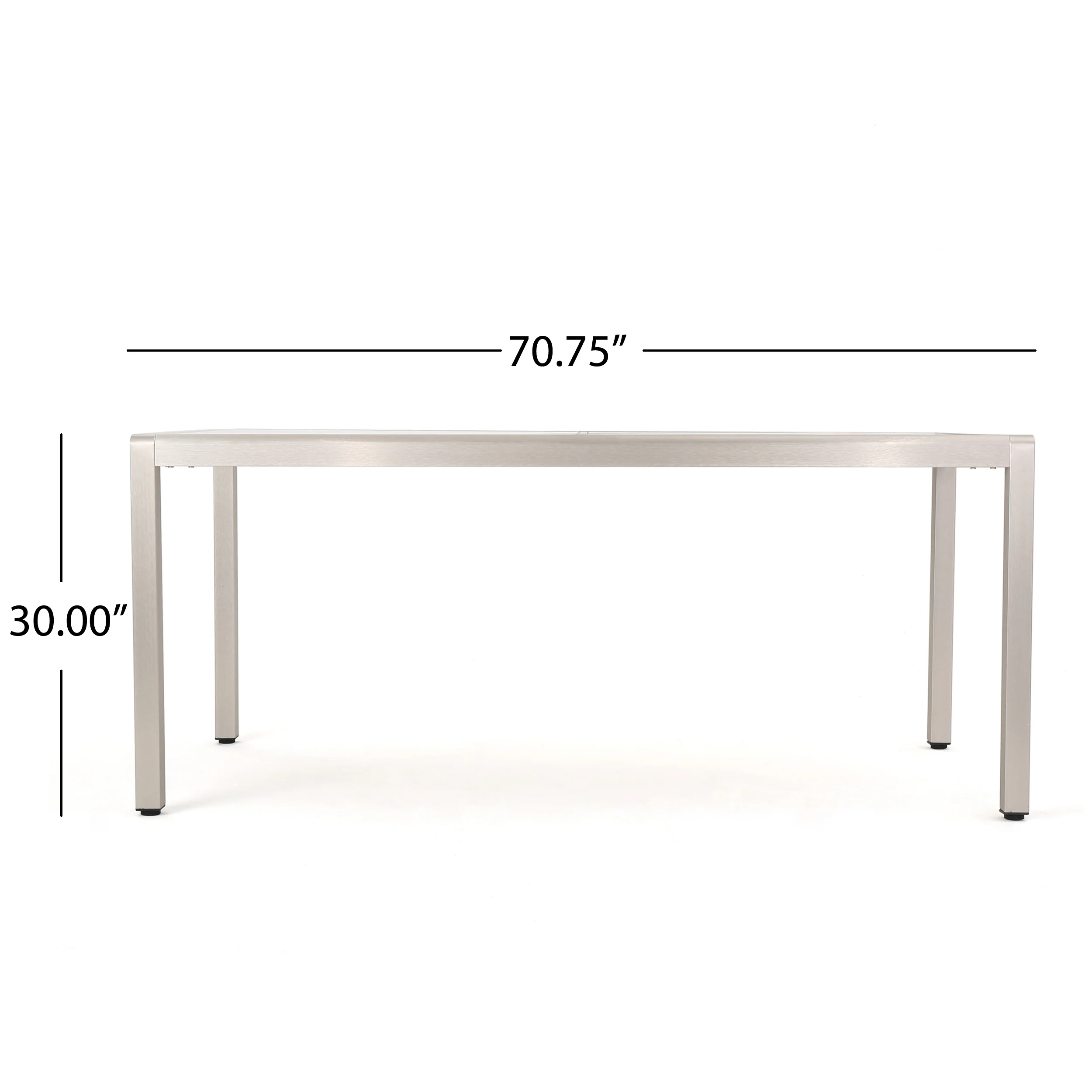 Damyrah Outdoor Modern 6 Seater Aluminum Dining Set with Tempered Glass Top - furnishings