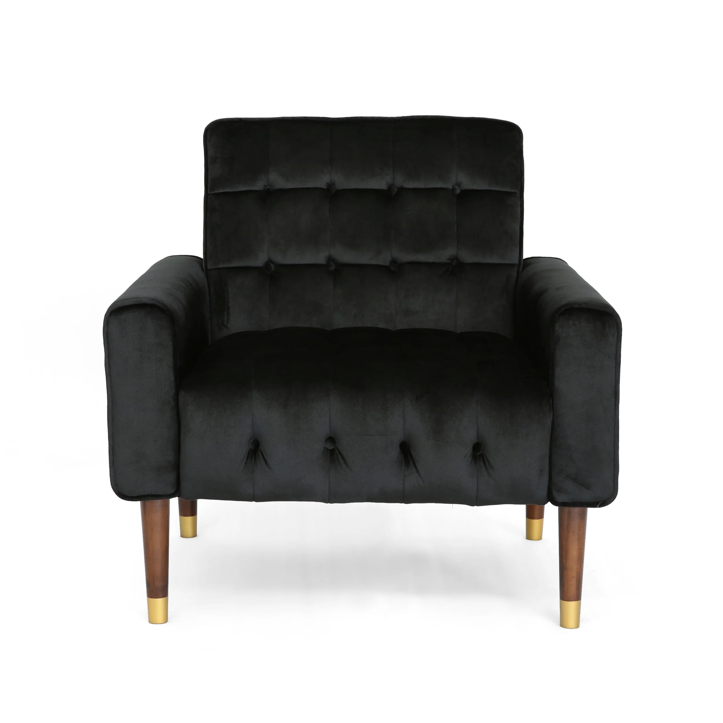 Betsy Velvet Armchair, Modern Glam, Button-Tufted, Waffle Stitching - furnishings