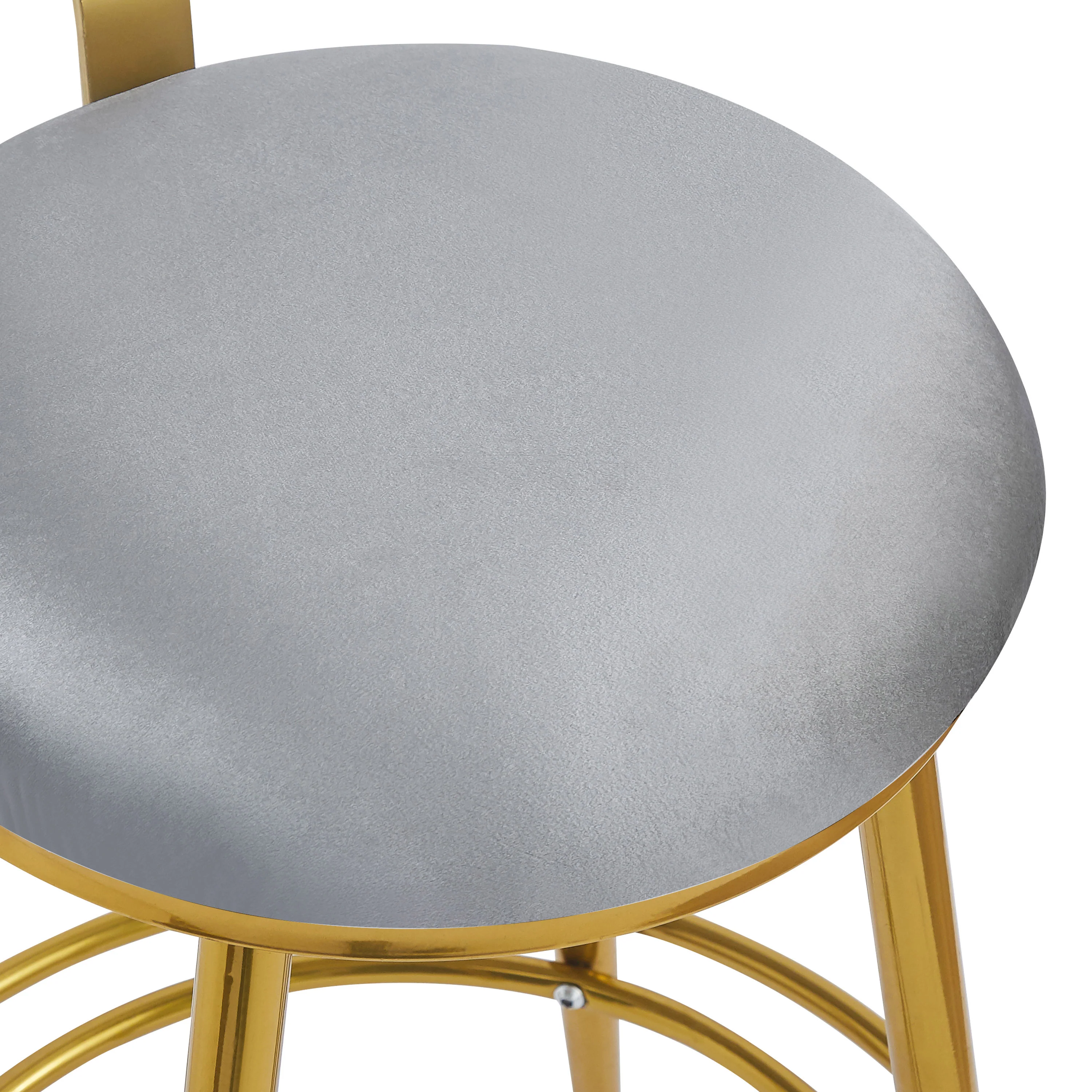 Jaspere Velvet Upholstery Counter Stools, Set of 2 - furnishings