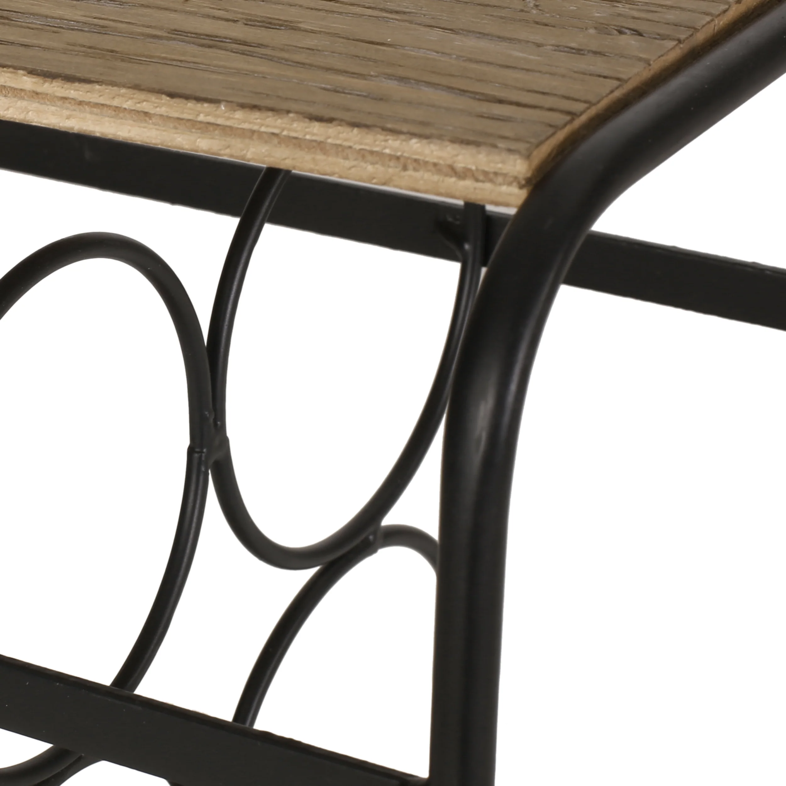 Gurnett Modern Industrial 6 Bottle Tabletop Wine Rack, Natural and Black - furnishings