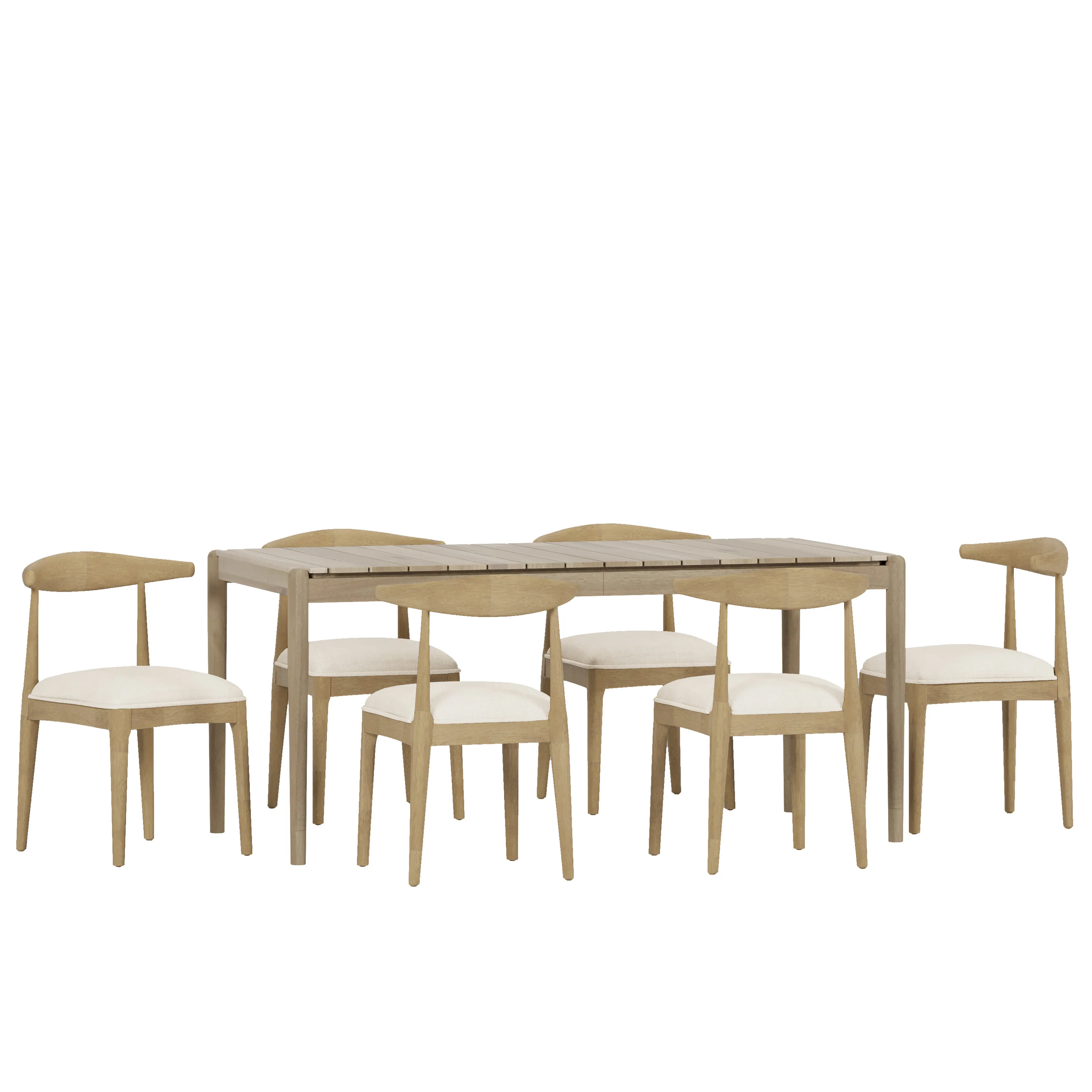 Roesler Acacia Wood 7 Piece Dining Set - furnishings