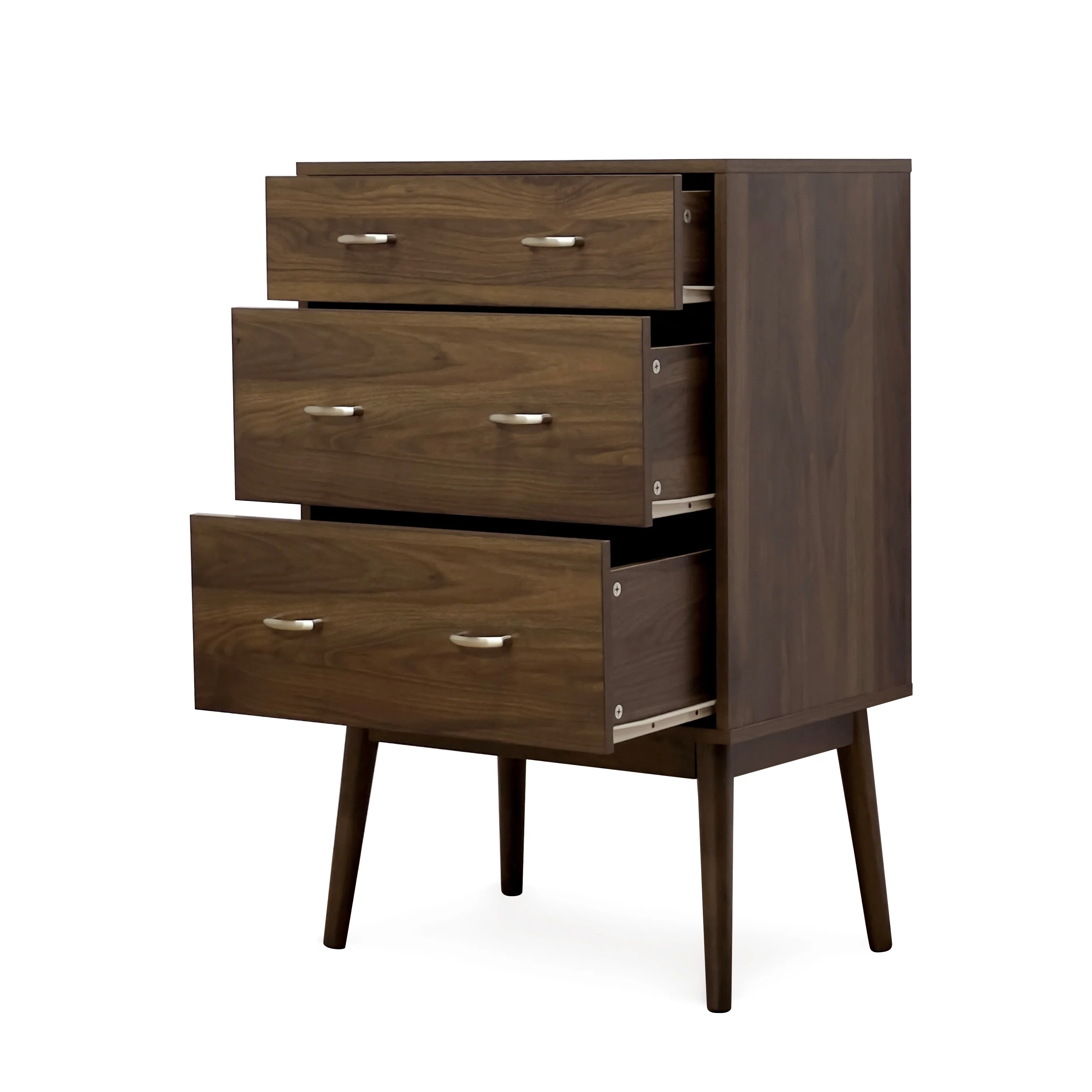 Wilbur Mid Century Modern Wooden 3 Drawer Chest - furnishings