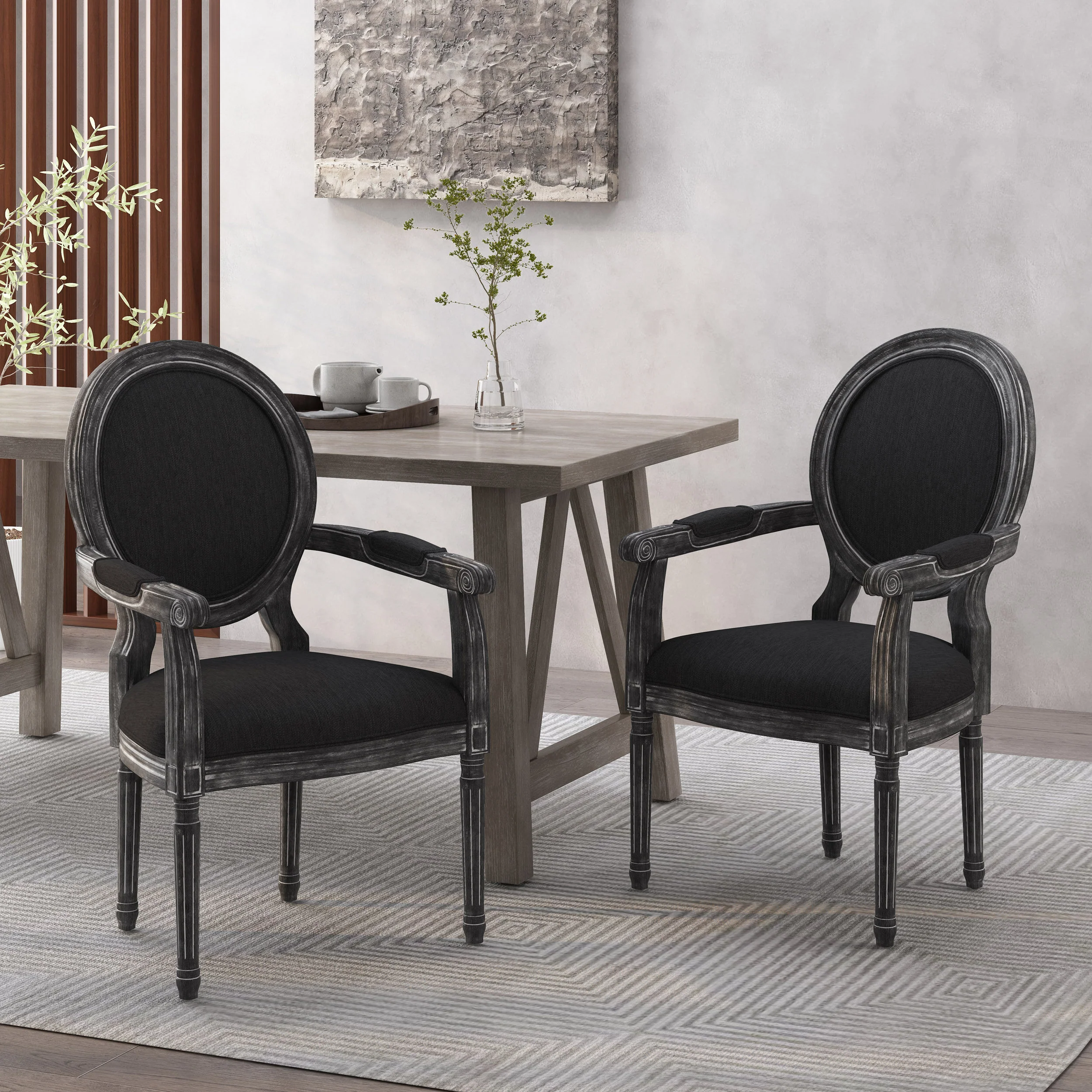 Aisenbrey French Country Wood Upholstered Dining Chair - furnishings