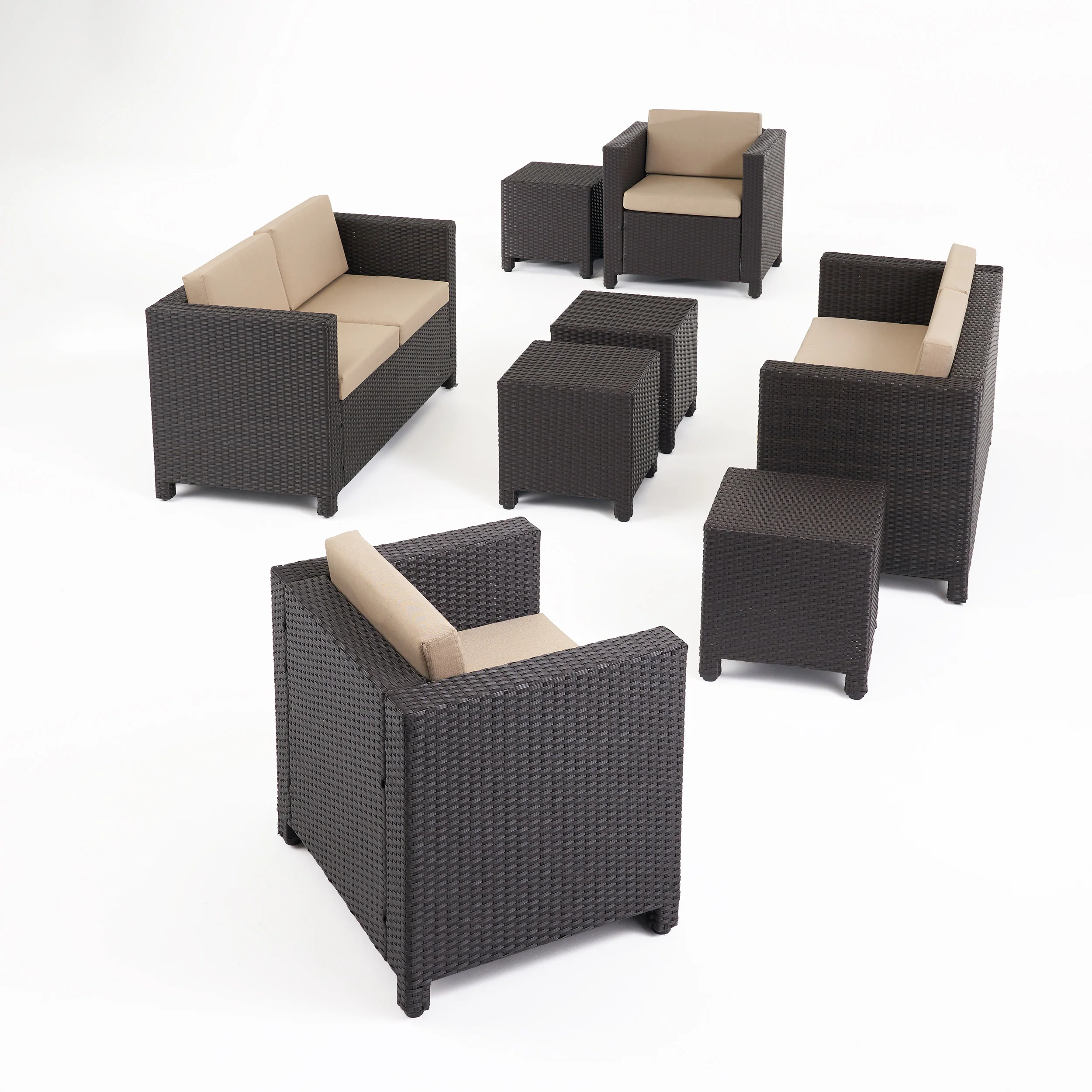 Venice 6-Seater Outdoor Sofa Set with Side Tables - furnishings