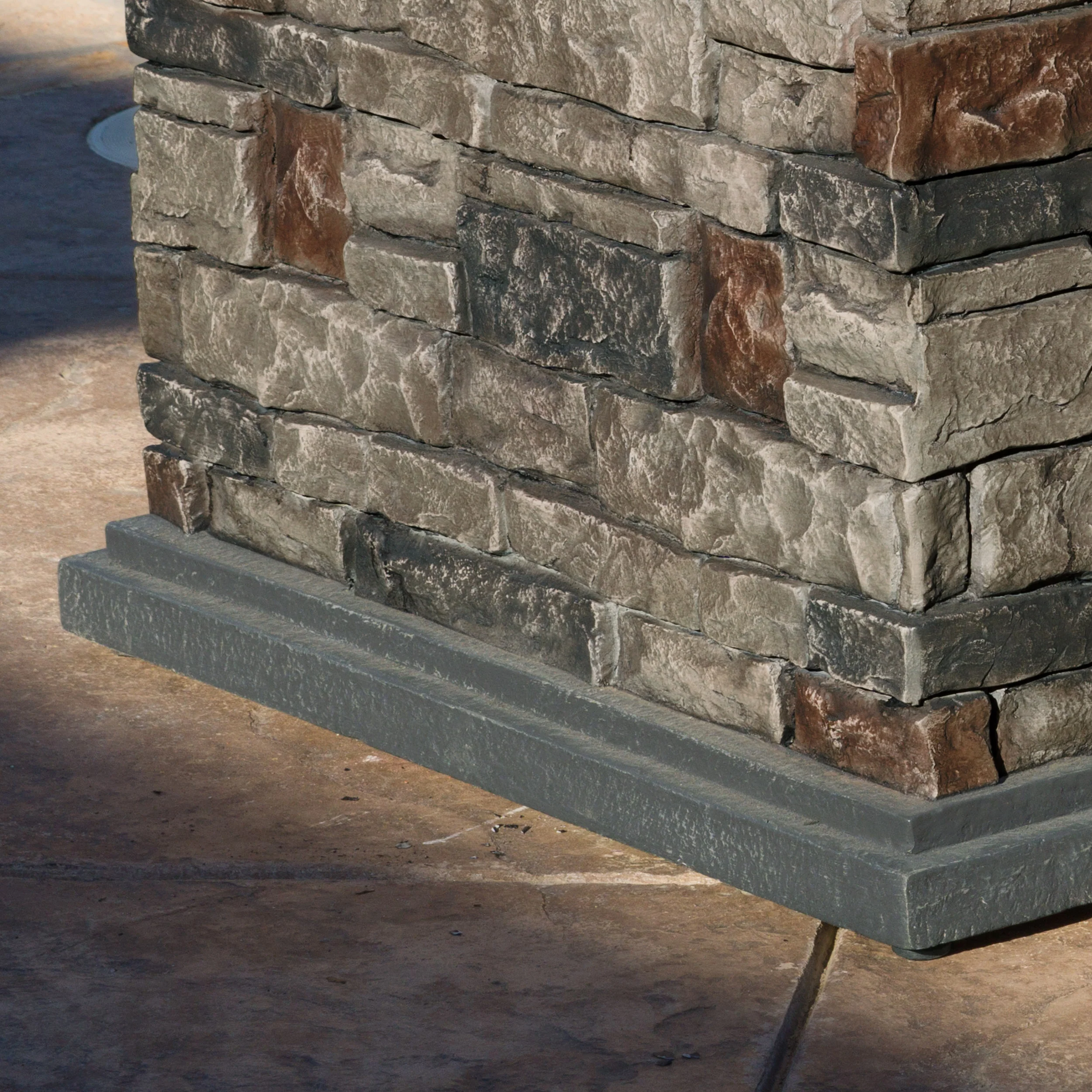 Crawford Outdoor Square Liquid Propane Fire Pit with Lava Rocks - furnishings