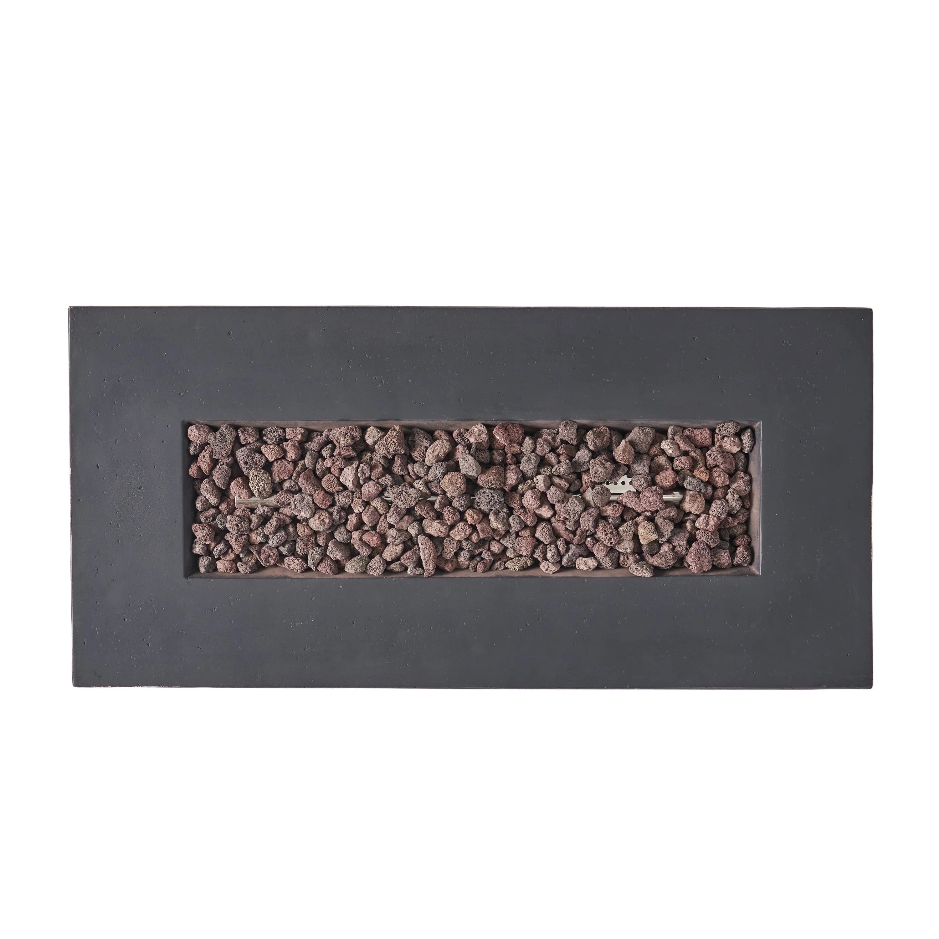 Leo Outdoor 40-inch Rectangular Light Weight Concrete Gas Burning Fire Pit - furnishings