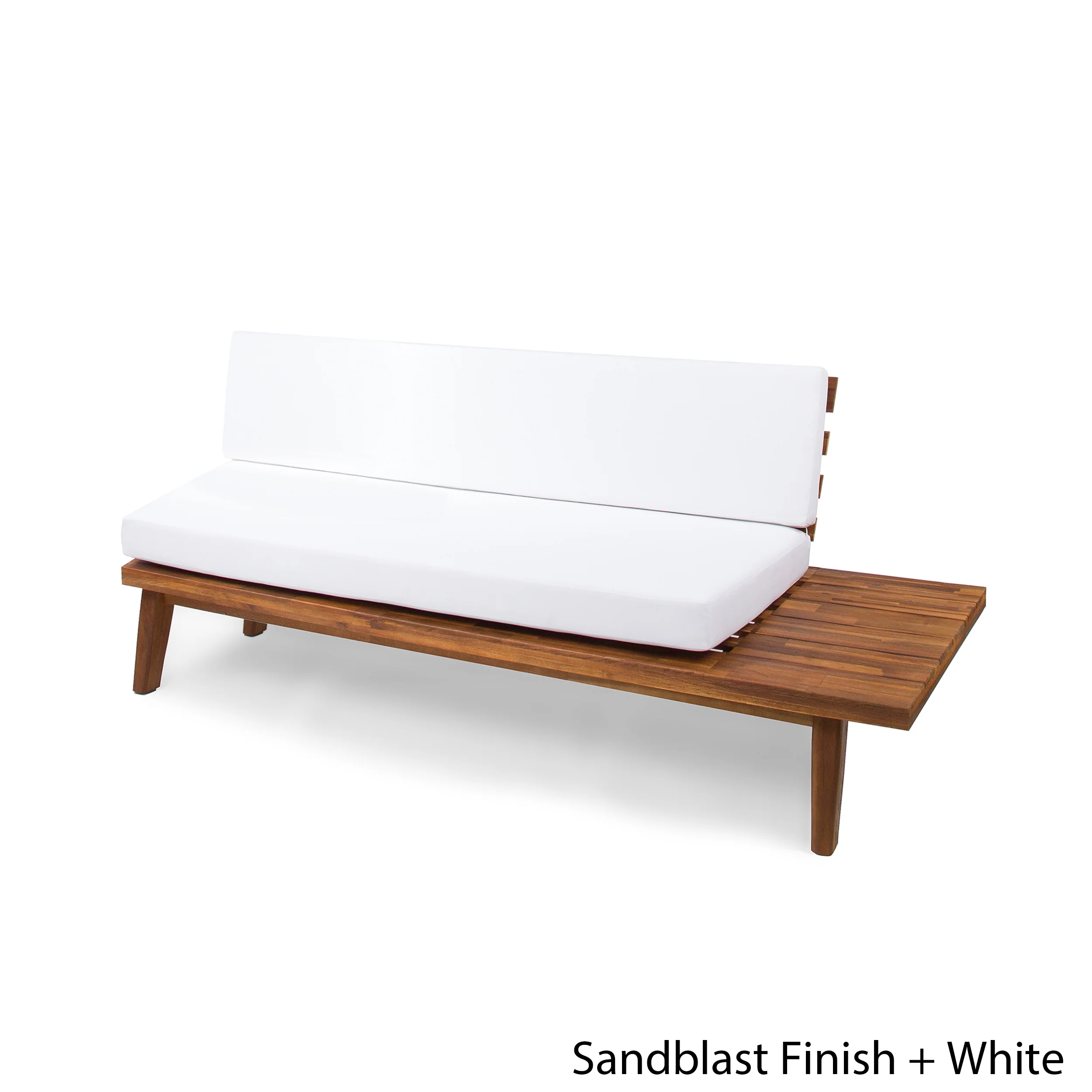 Emmory Indoor Minimalist Wood Right Sided Settee - furnishings