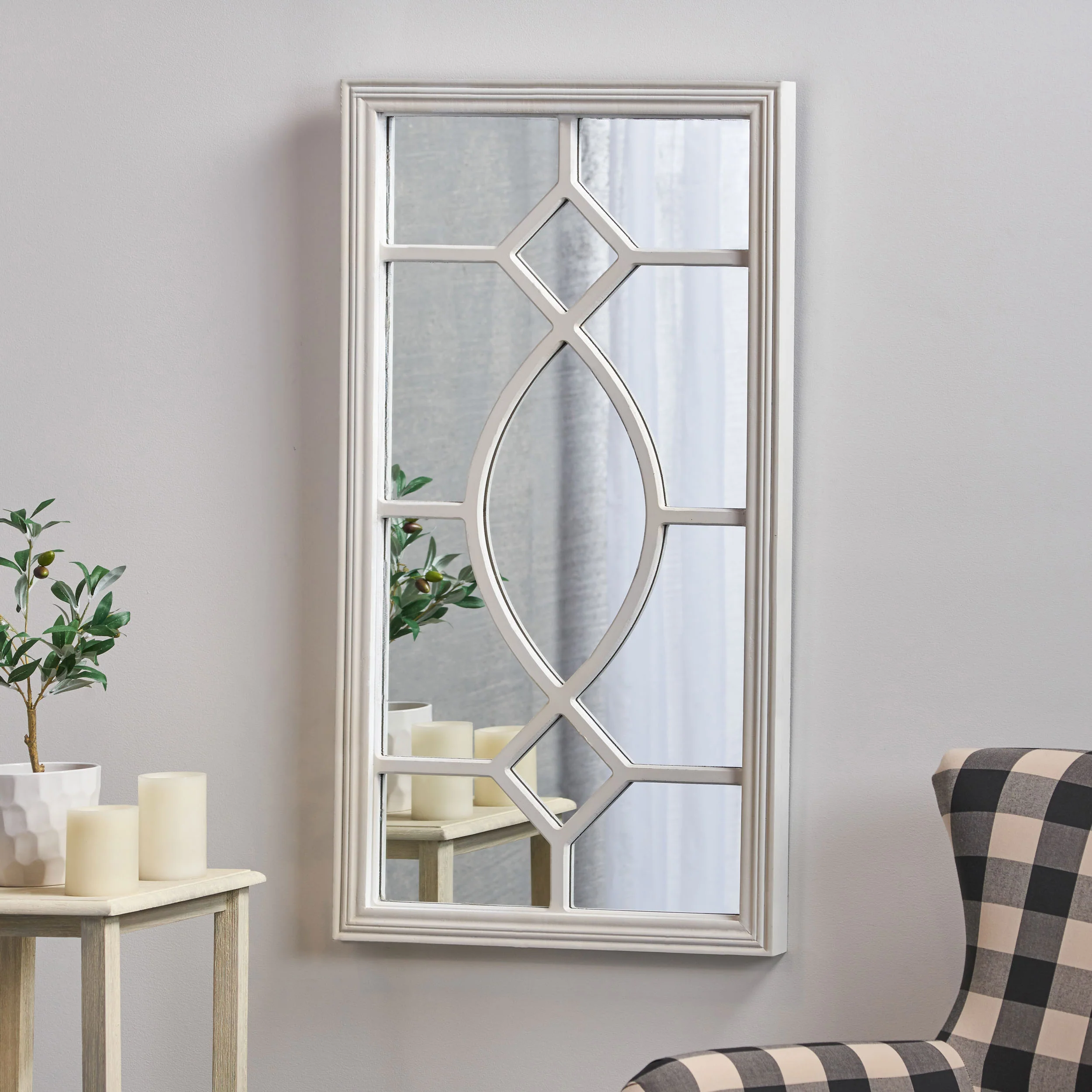 Zoe Rectangular Wooden Rustic Farmhouse Mirror - furnishings