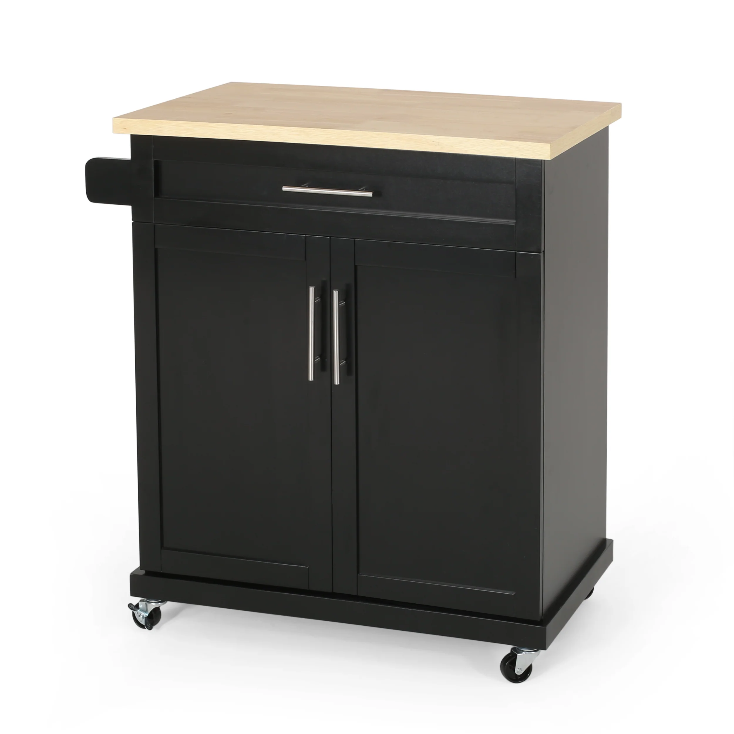 Negley Contemporary Kitchen Cart with Wheels - furnishings