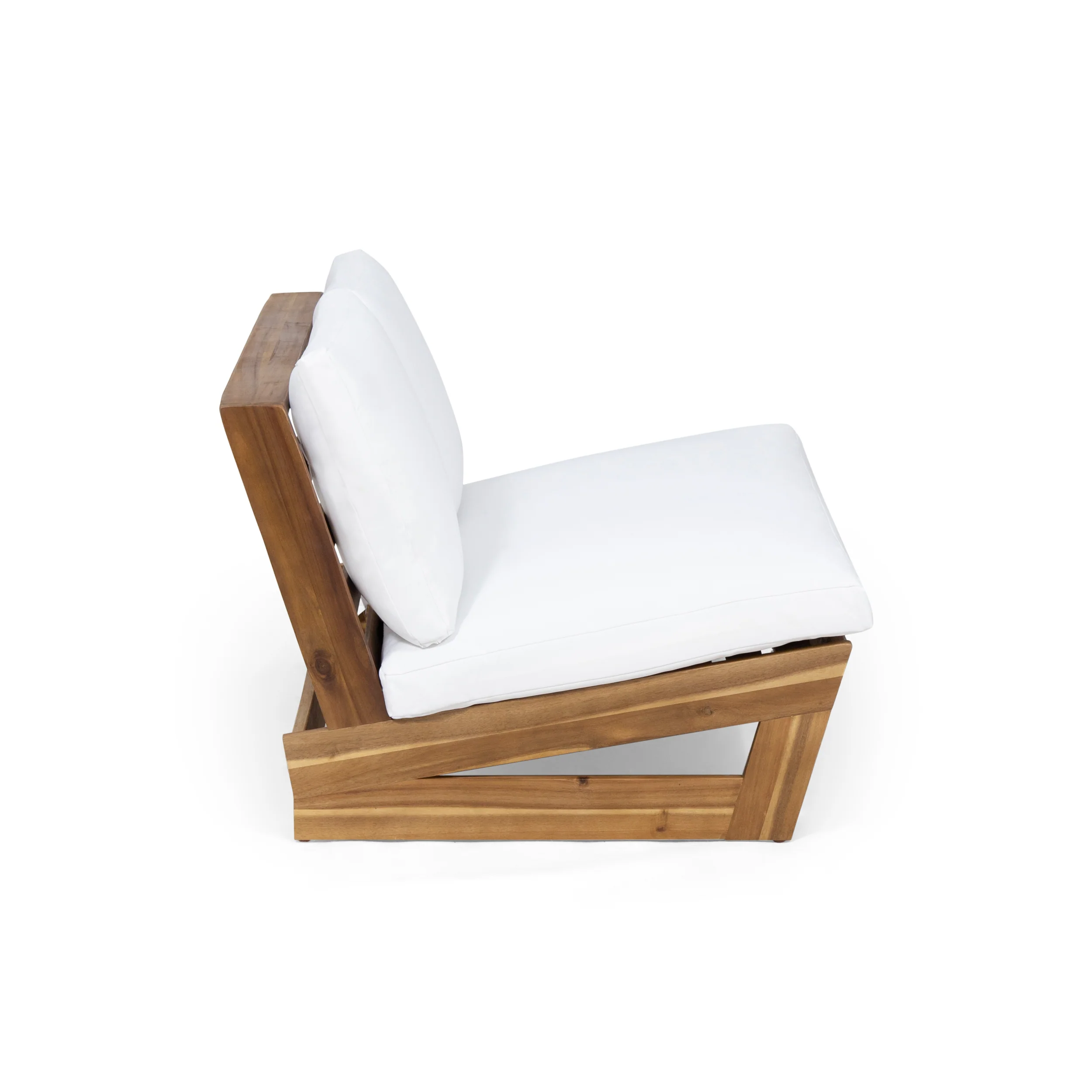 Emma Outdoor Acacia Wood Loveseat with Cushions - furnishings