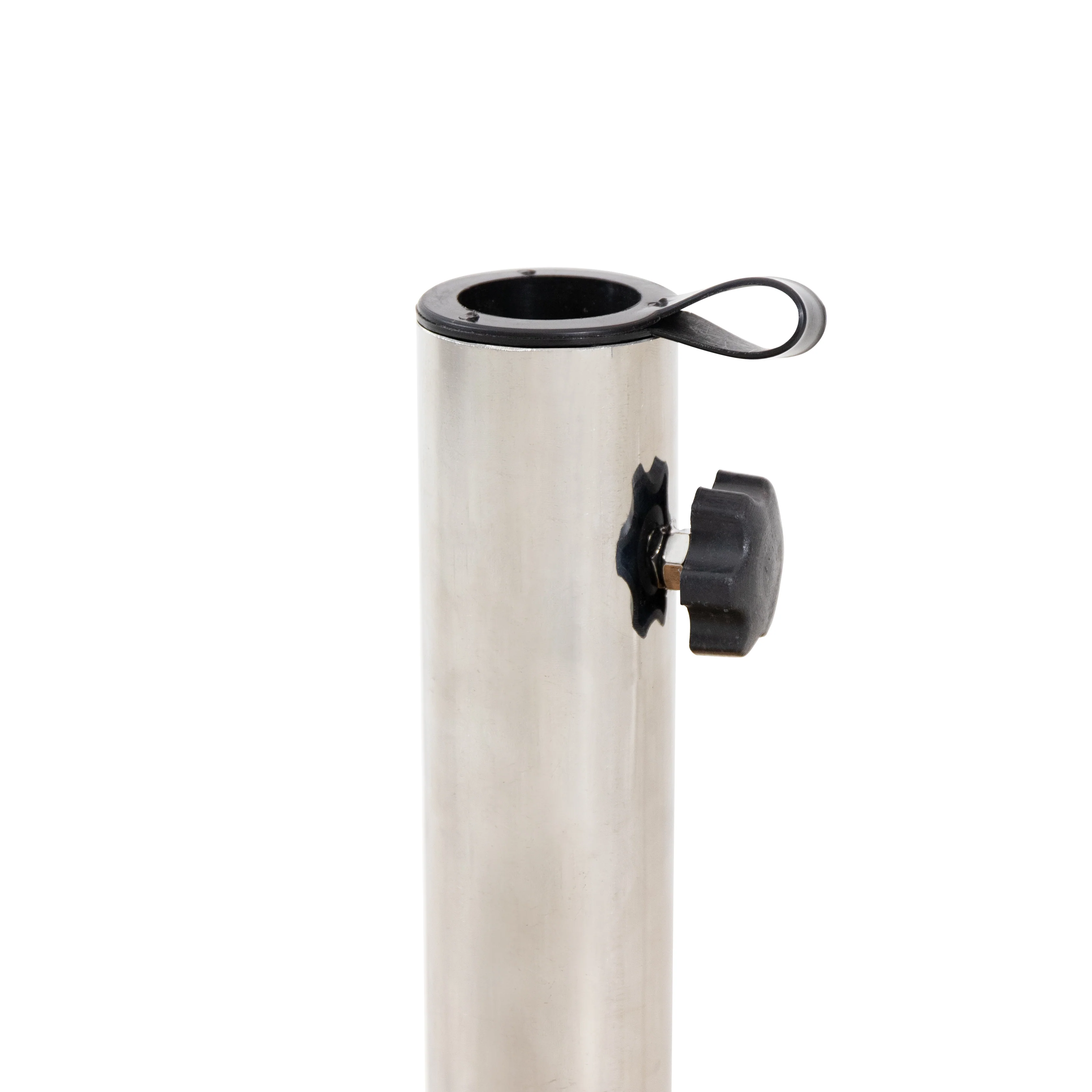 Bucy Outdoor 33lb Acacia Wood Circular Umbrella Base with Stainless Steel Tube, Teak - furnishings