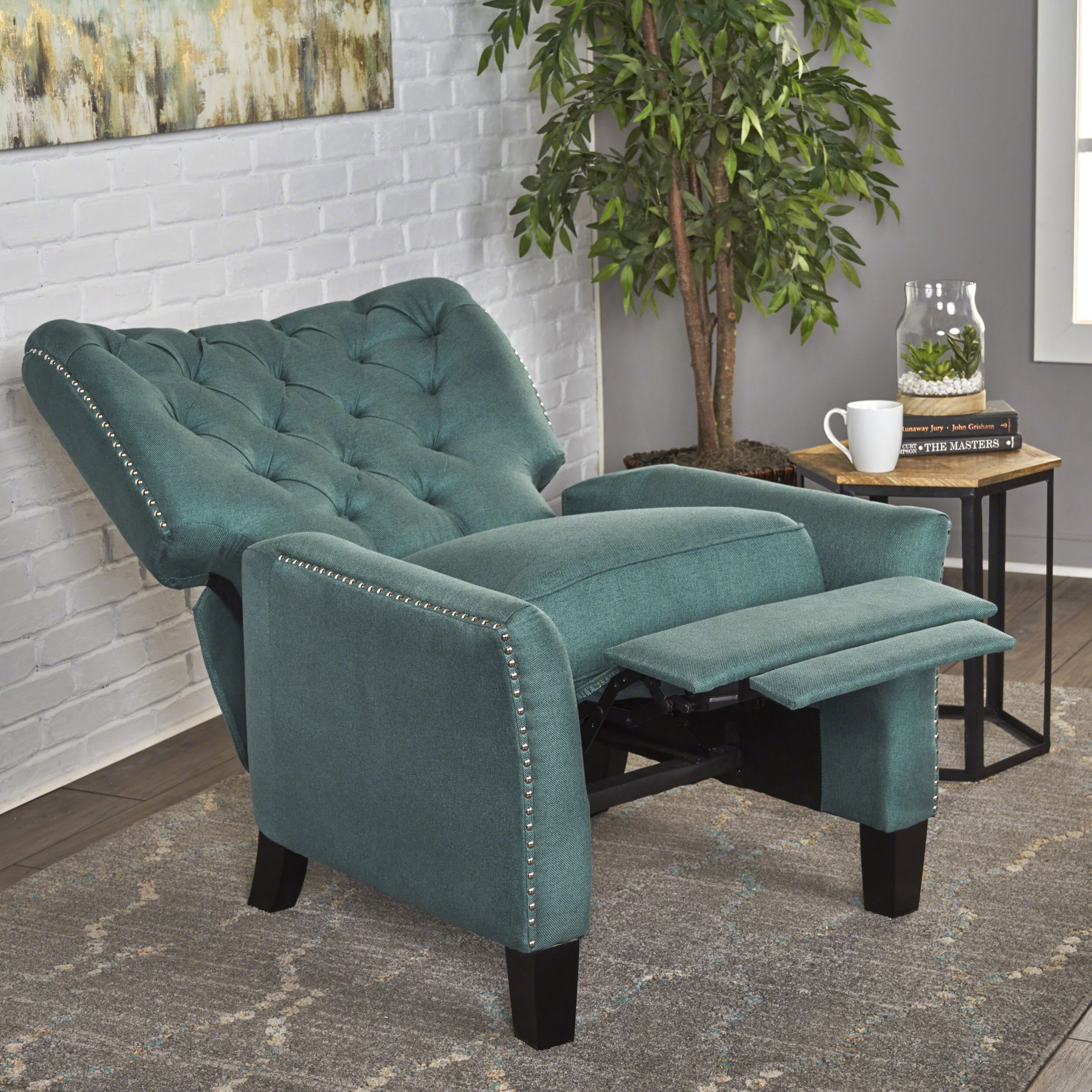 Carlyle Tufted Back Fabric Recliner Armchair - furnishings