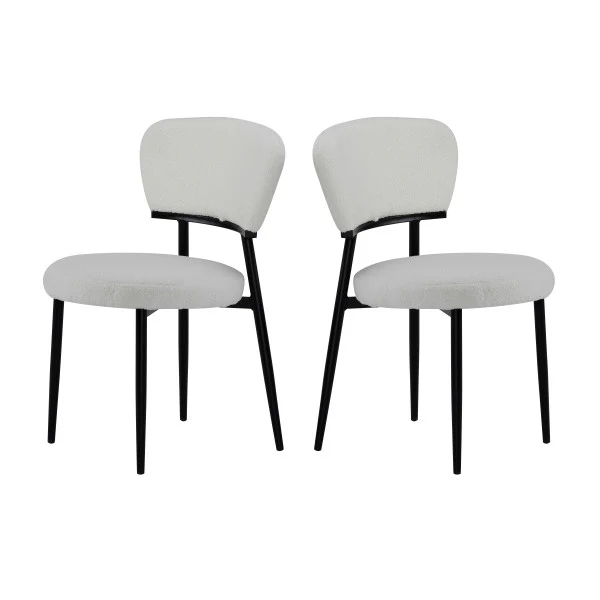 Leandera Modern Upholstered Dining Chairs, Metal Frame, Set of 2 - furnishings
