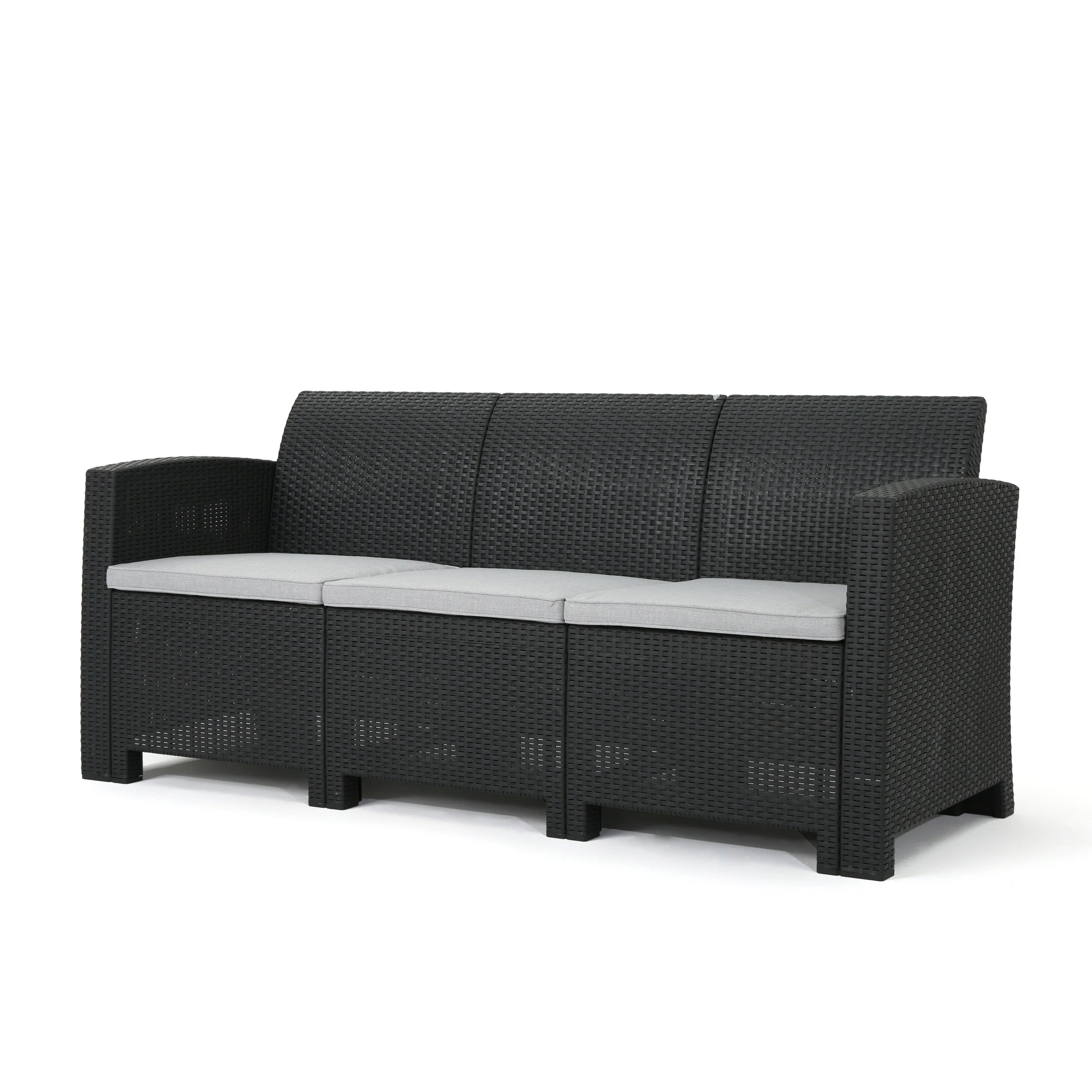 Irwin Outdoor 8-Seater Wicker Print Chat Set with Fire Pit - furnishings