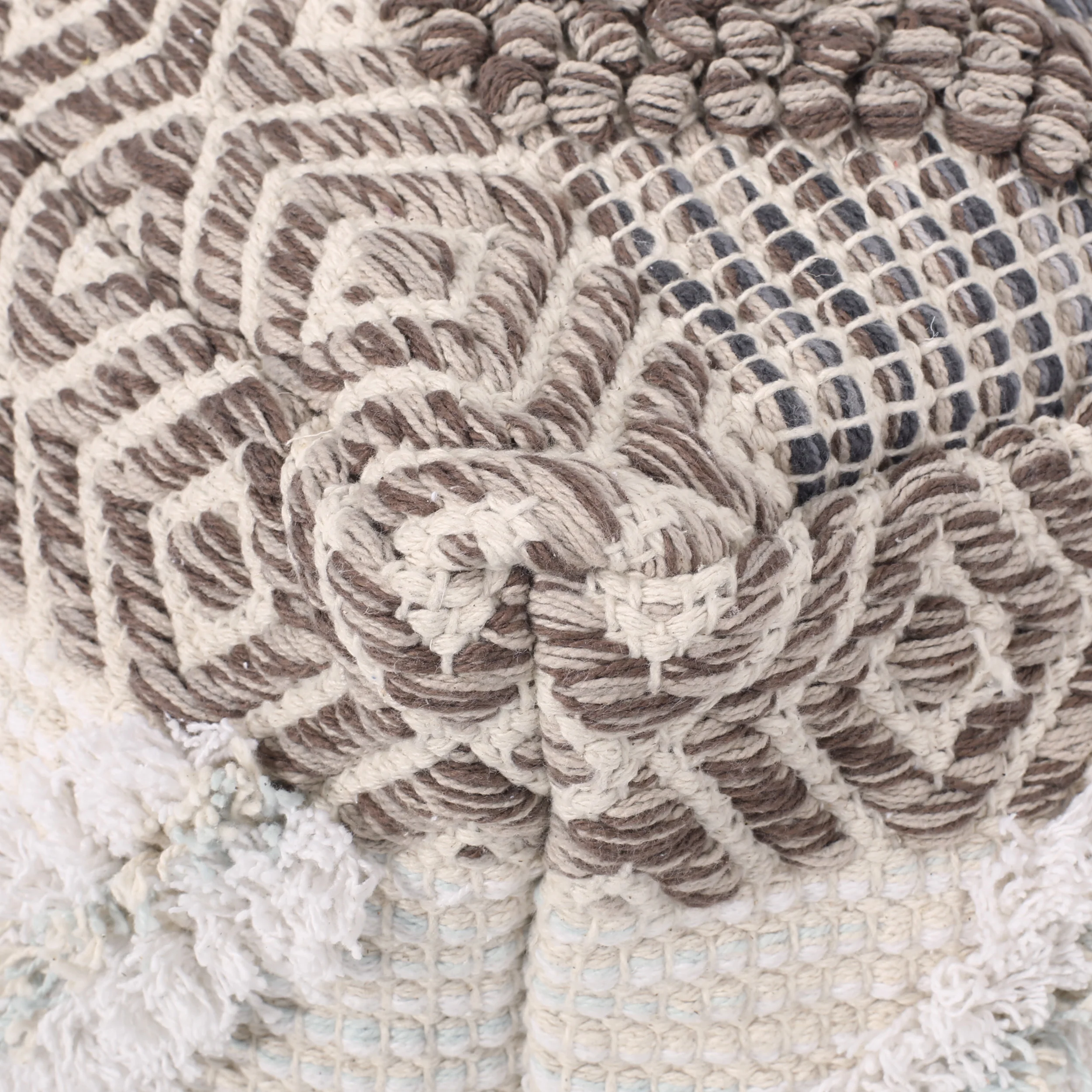 Camillo Boho Fabric Cube Pouf - furnishings
