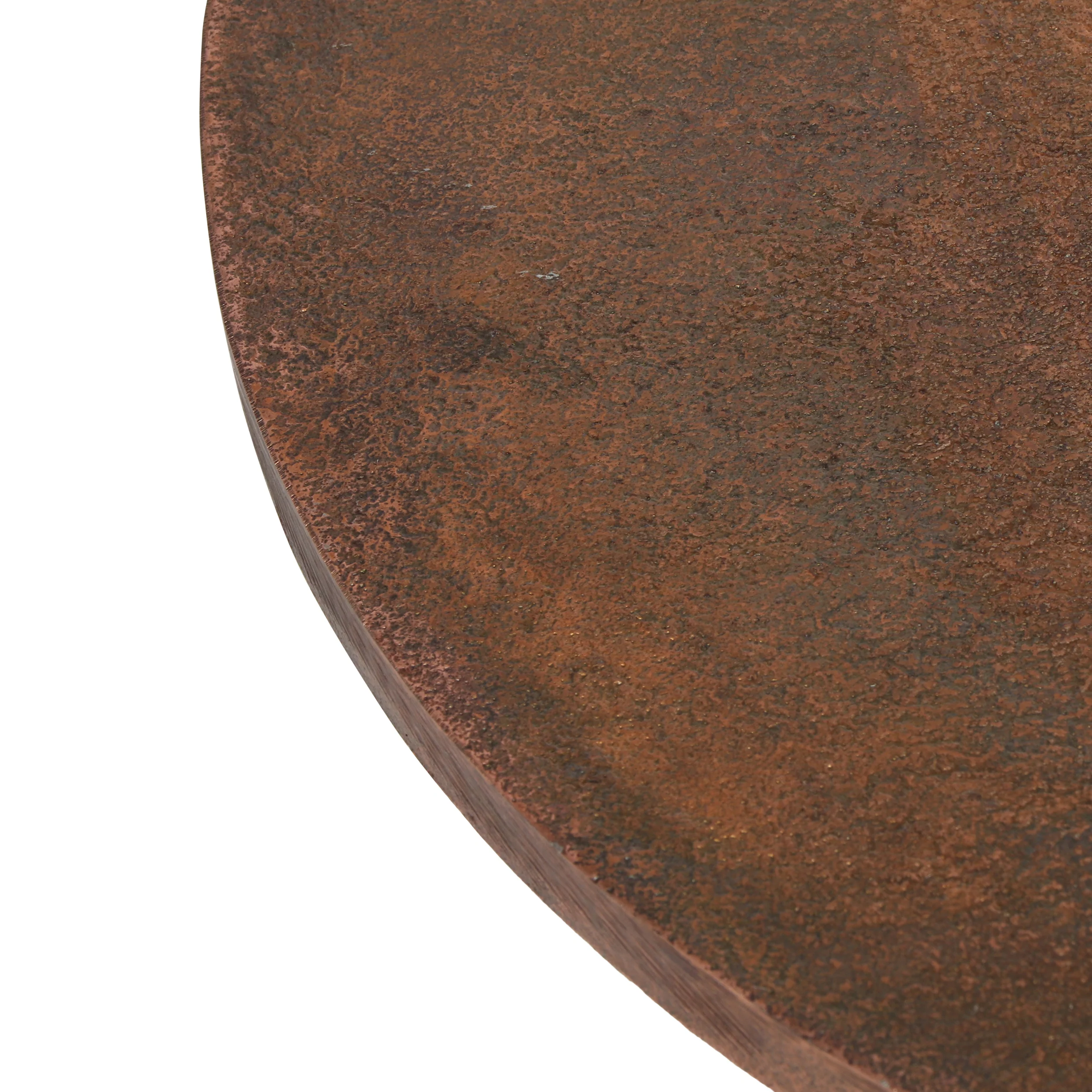Elliston Boho Handcrafted Aluminum Tulip Accent Table, Burnt Copper - furnishings