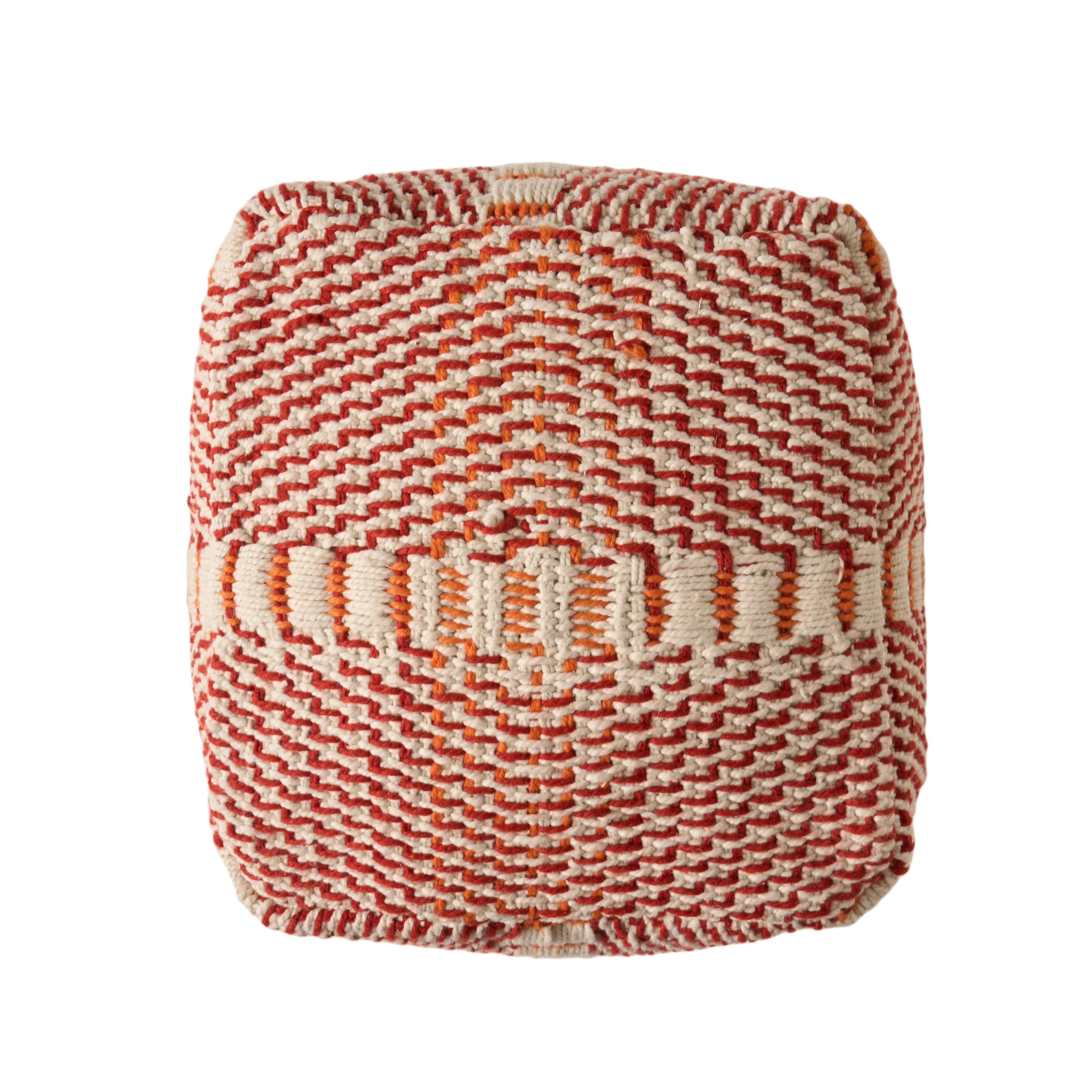 Dexter Indoor Handcrafted Boho Water Resistant Cube Pouf - furnishings