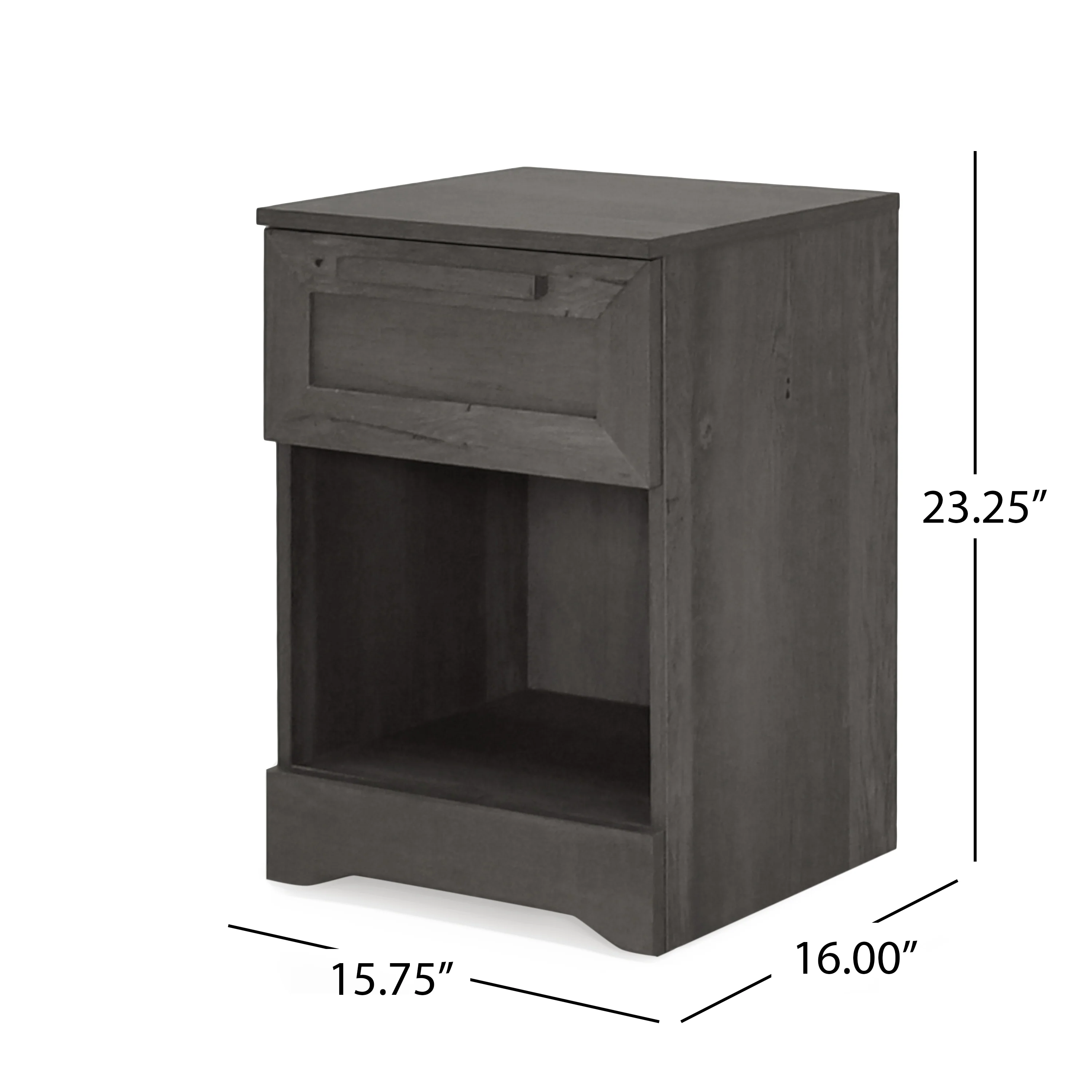 Broxon Rustic 1 Drawer Nightstand - furnishings