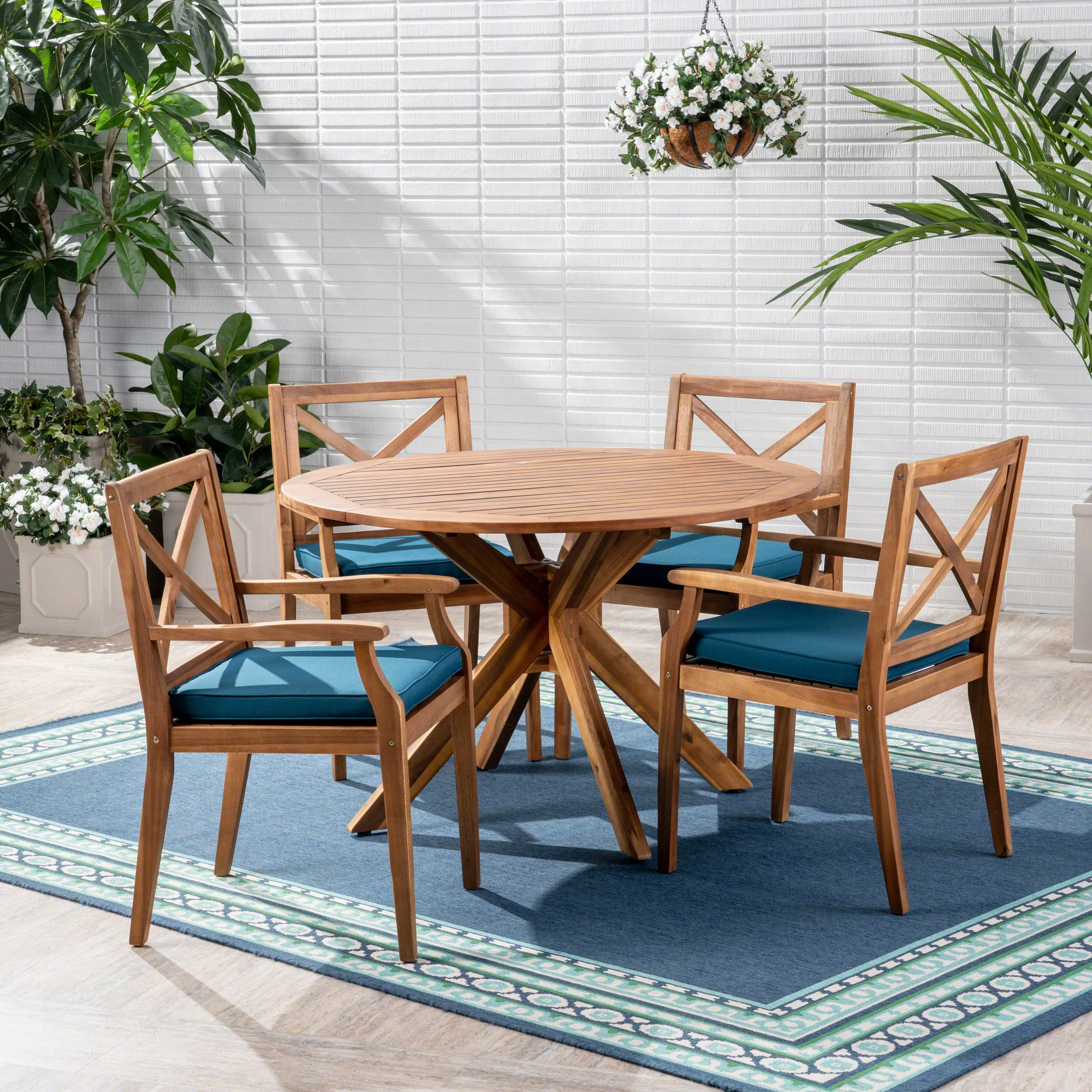 Jordan Outdoor 5 Piece Acacia Wood Dining Set - furnishings
