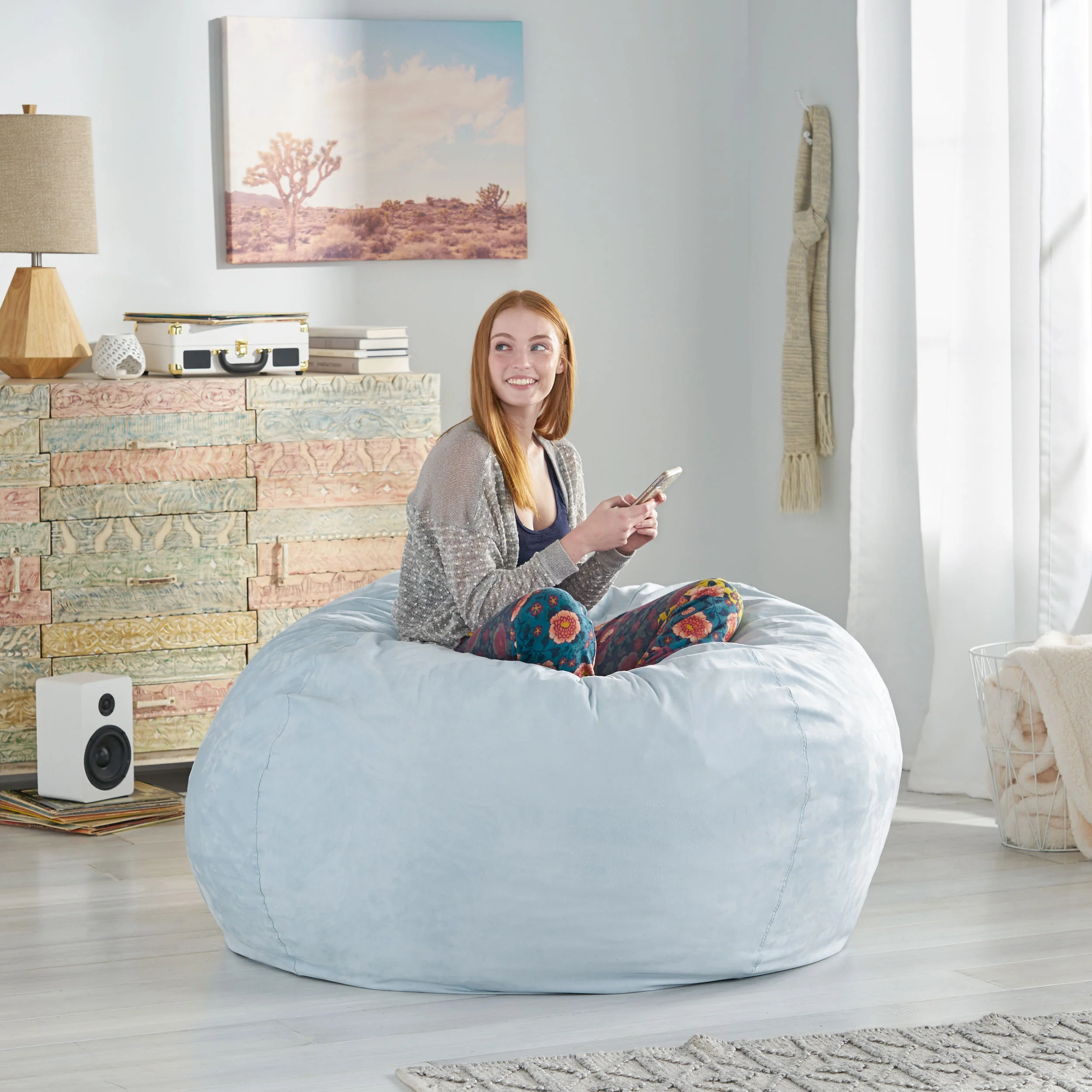 Lynnex Modern 5 Foot Microfiber Bean Bag Cover Only - furnishings