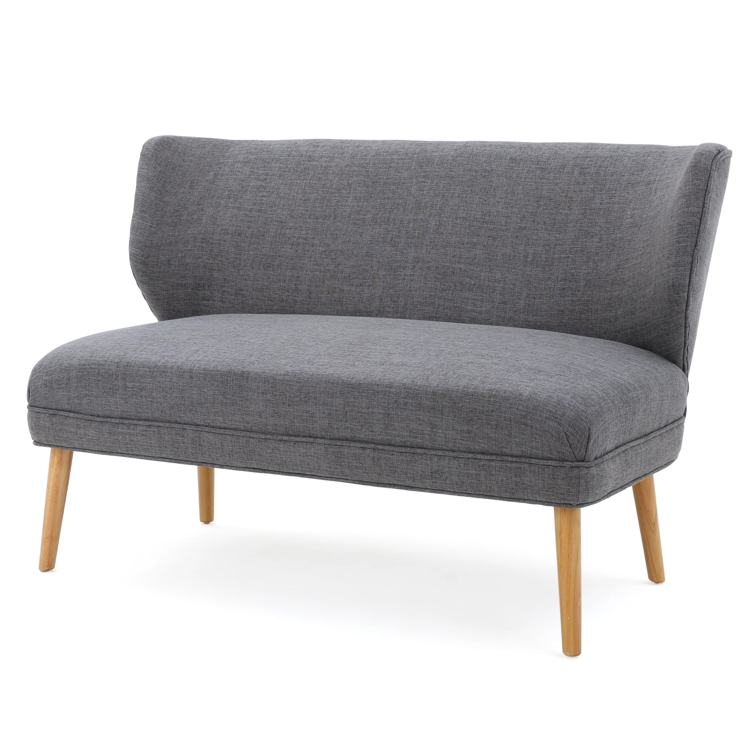 Dumont Mid Century Modern Fabric Settee - furnishings