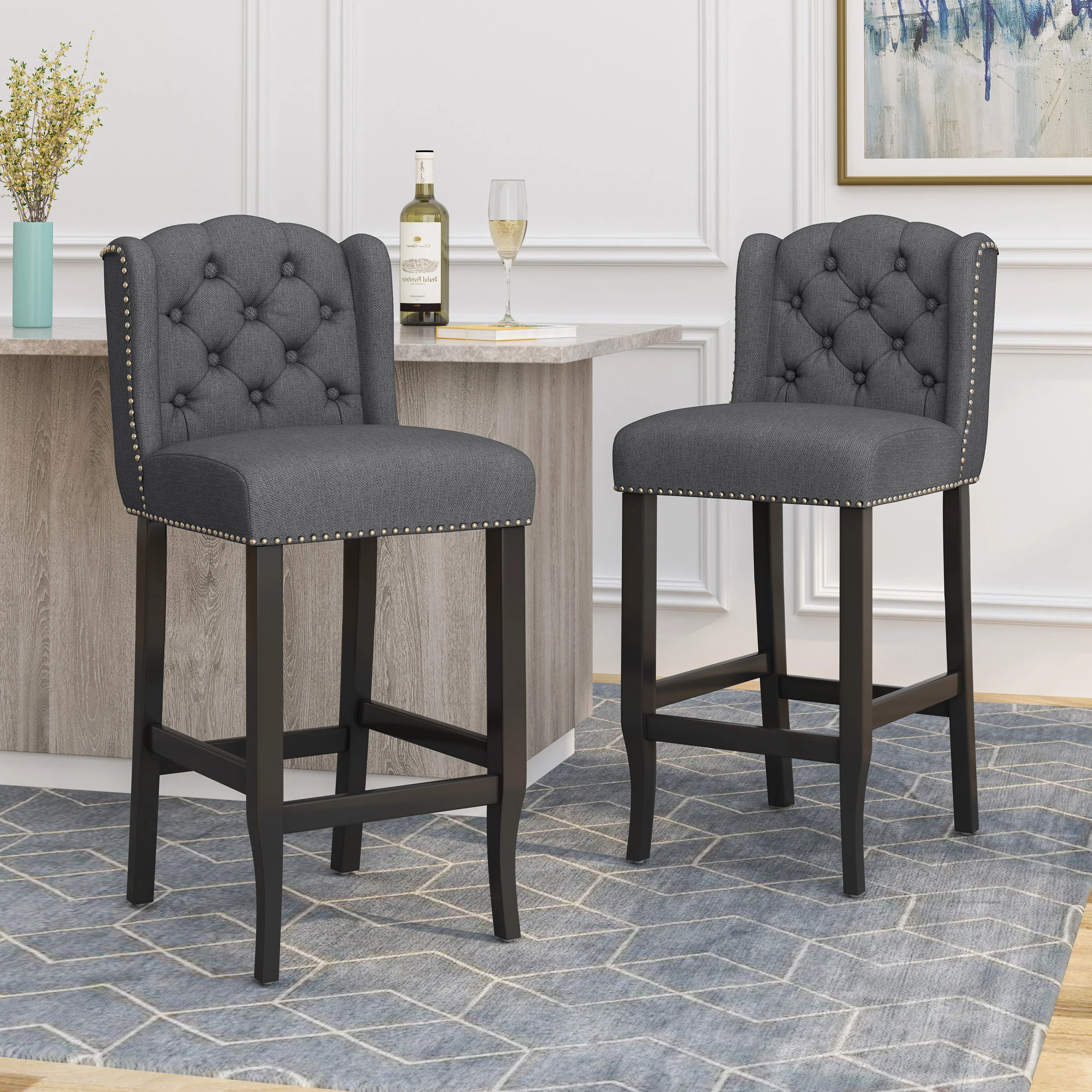 Denisa Wingback Barstool (Set of 2) - furnishings