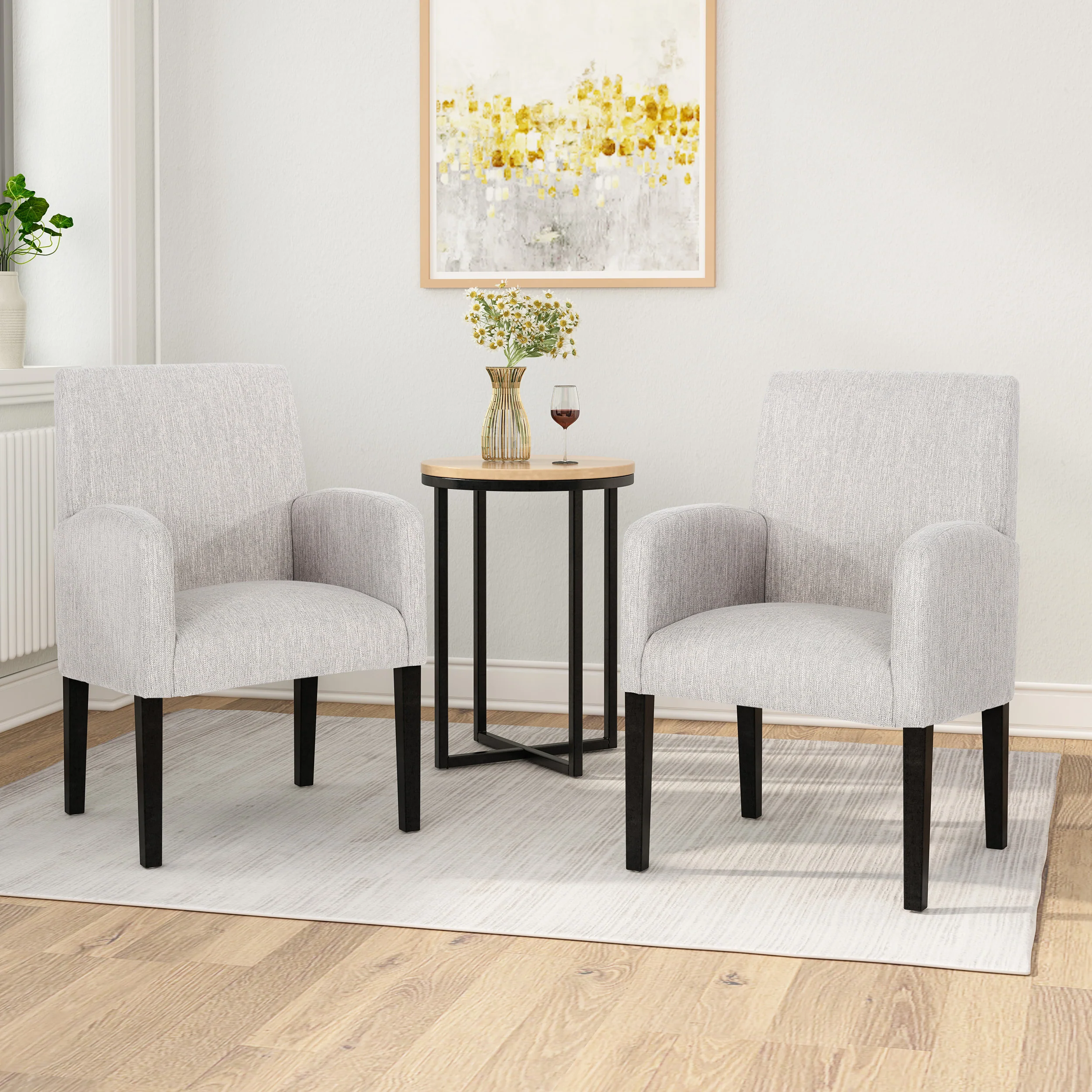 Fairy Contemporary Fabric Dining Chairs (Set of 2) - furnishings