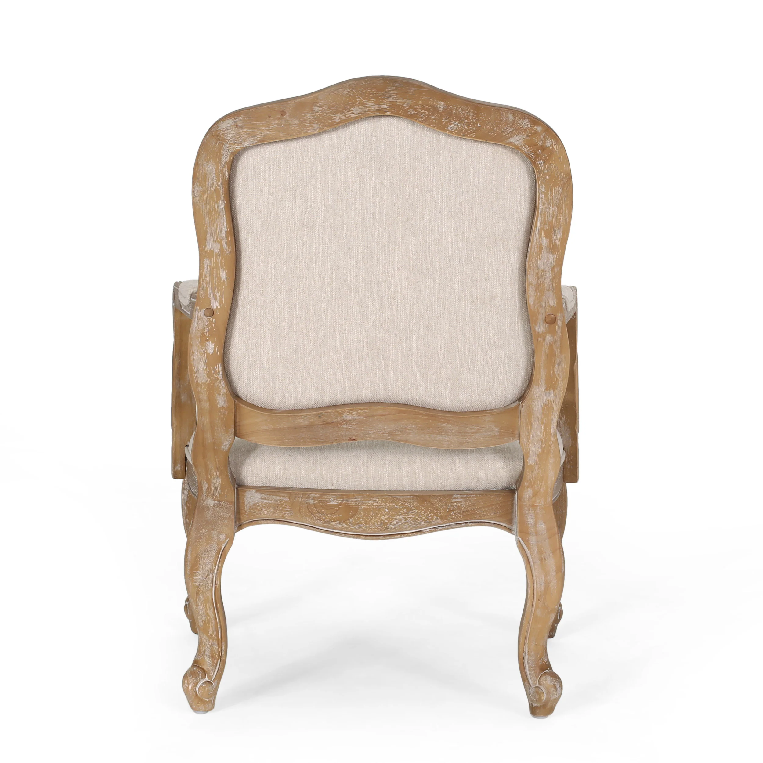 Stene French Country Wood Upholstered Dining Armchair - furnishings