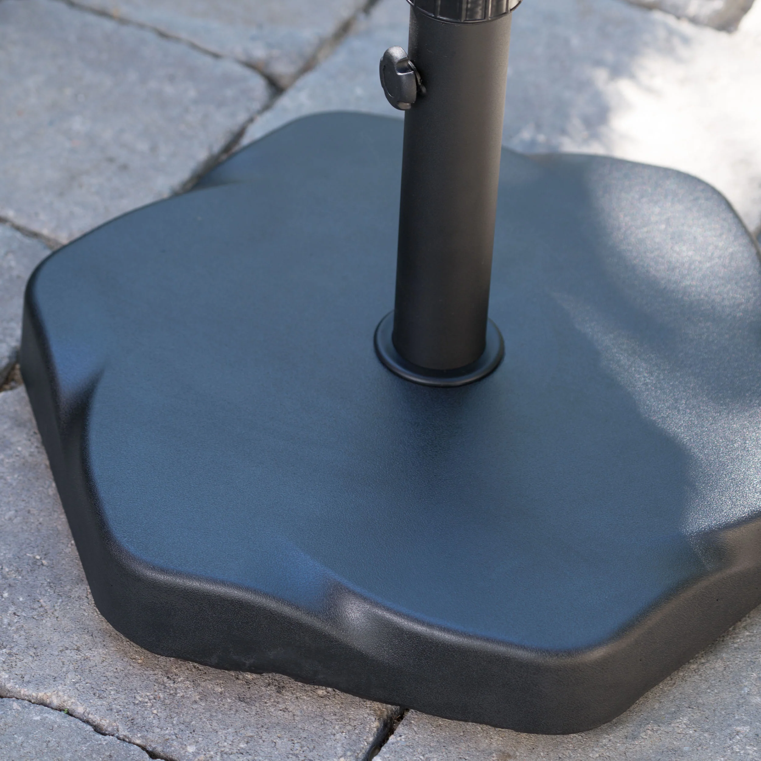 Caldwell Hexagon Black Concrete Umbrella Base - furnishings