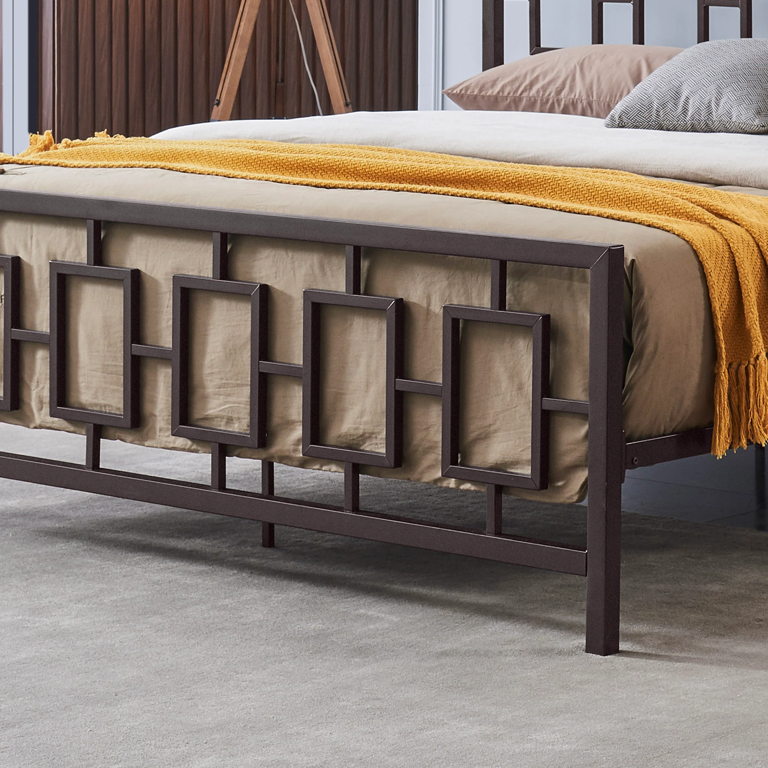 Dawn Modern Iron King Bed Frame - furnishings