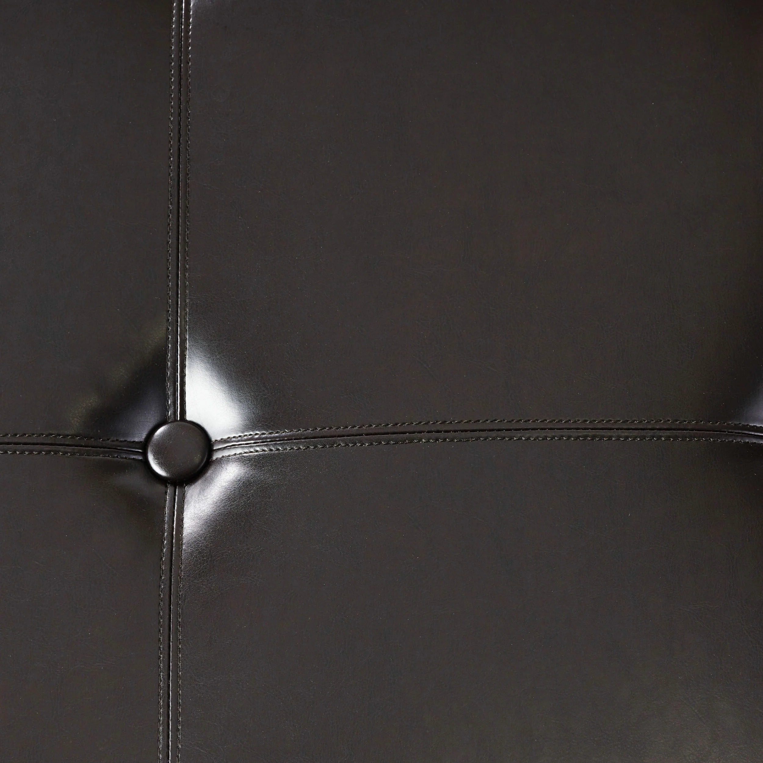 Avalon Button Tufted Espresso Leather Square Ottoman Coffee Table - furnishings