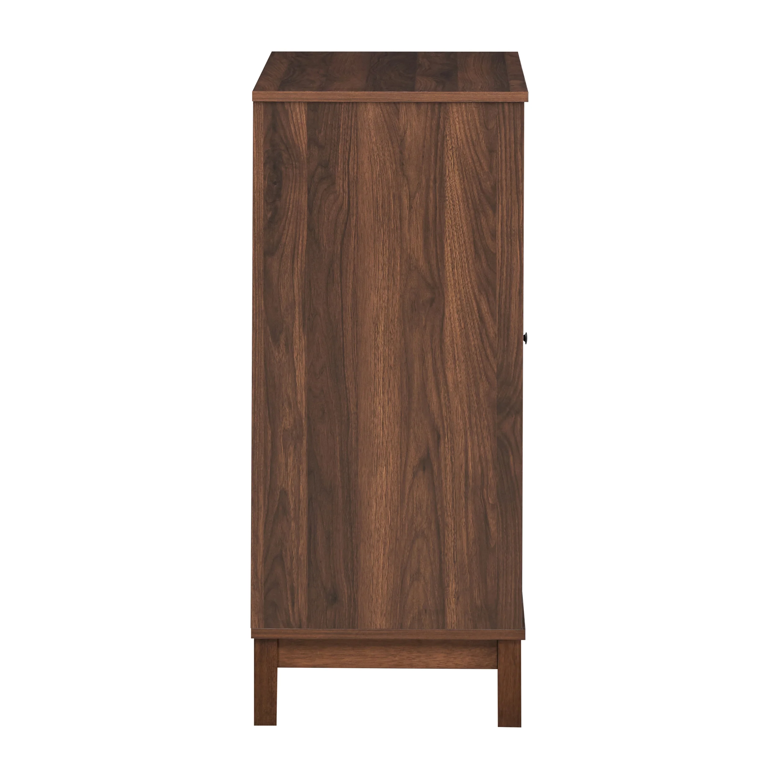 Hurlbut Mid Century Modern Wooden 8 Bottle Wine Cabinet, Walnut and Dark Brown - furnishings