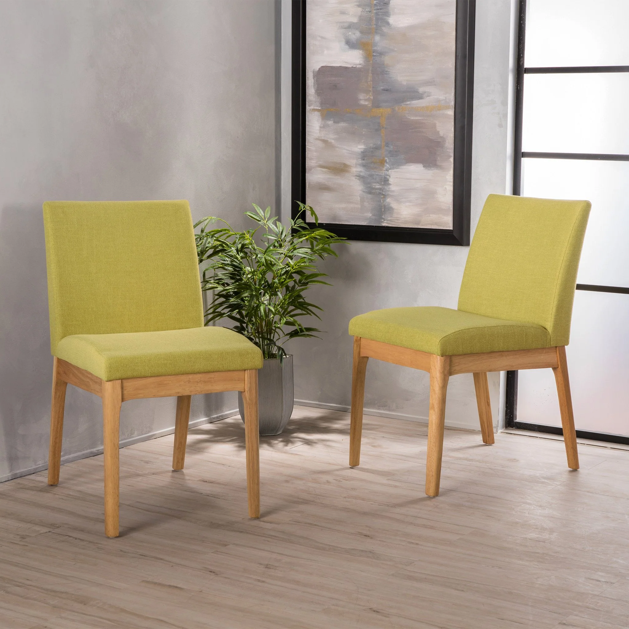 Leona Fabric & Wood Finish Dining Chair (Set of 2) - furnishings