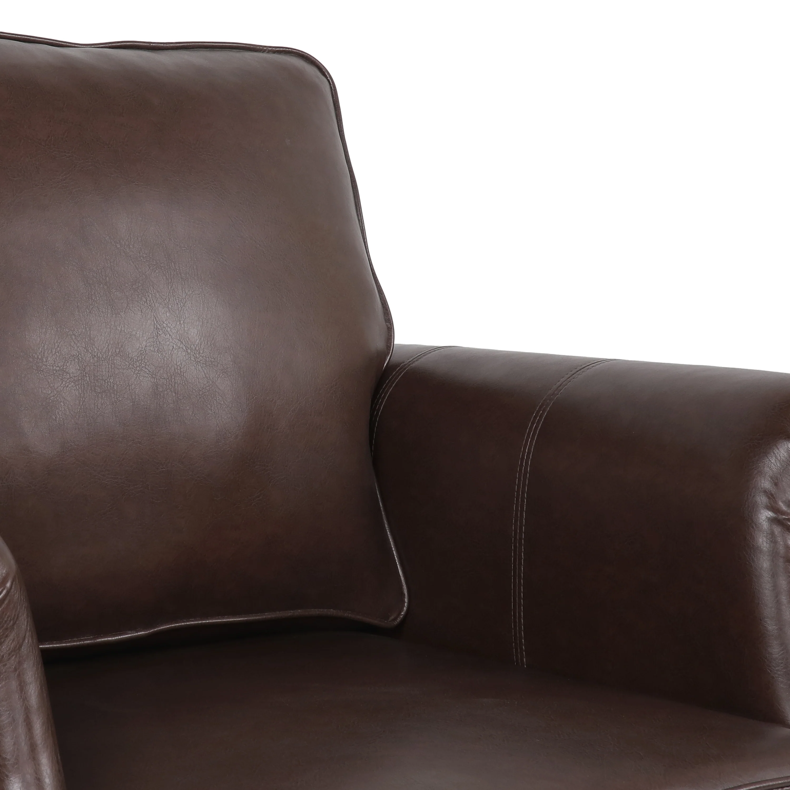 Burkehaven Contemporary Faux Leather Club Chair with Nailhead Trim - furnishings