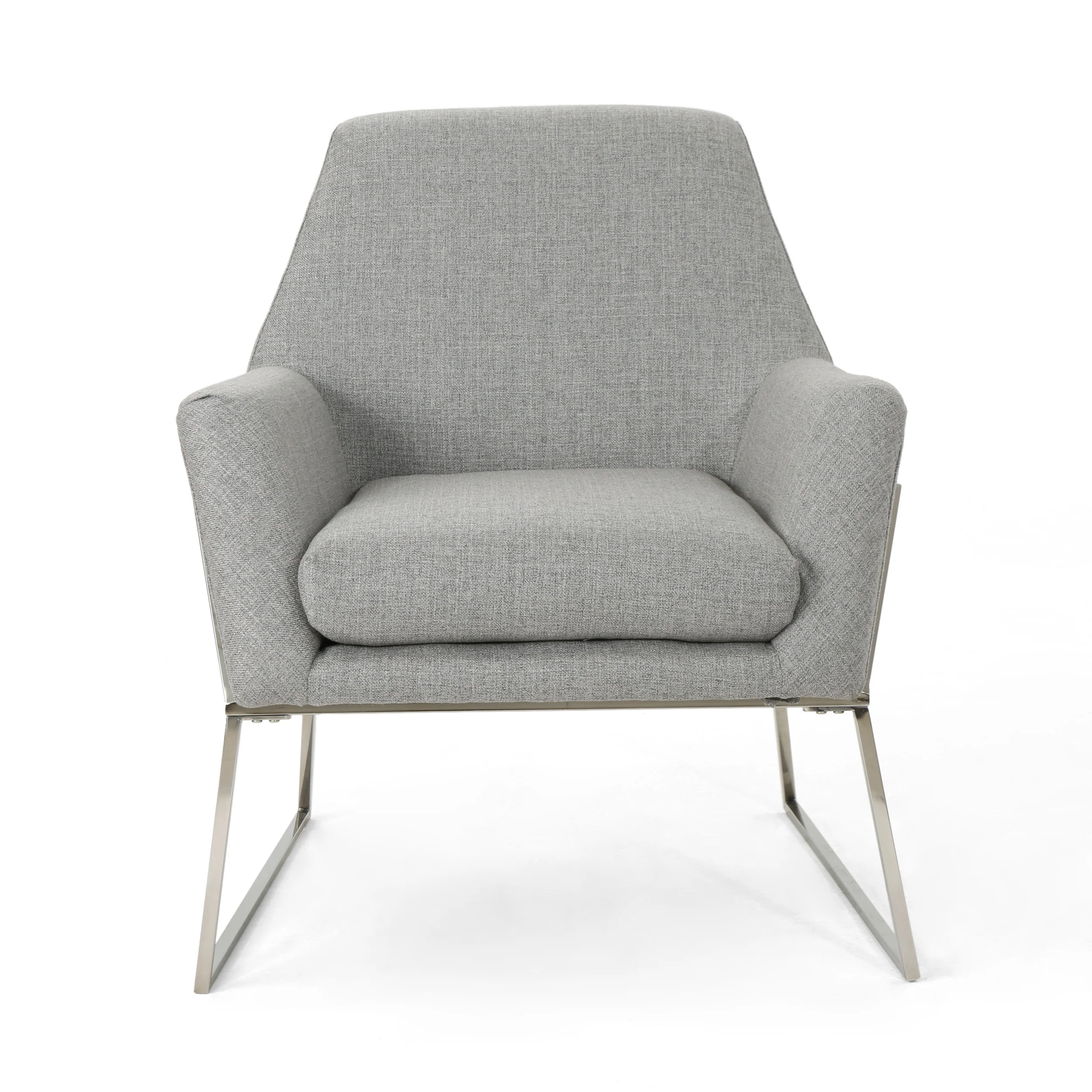 Zach Modern Stainless Steel Frame Fabric Accent Chair - furnishings