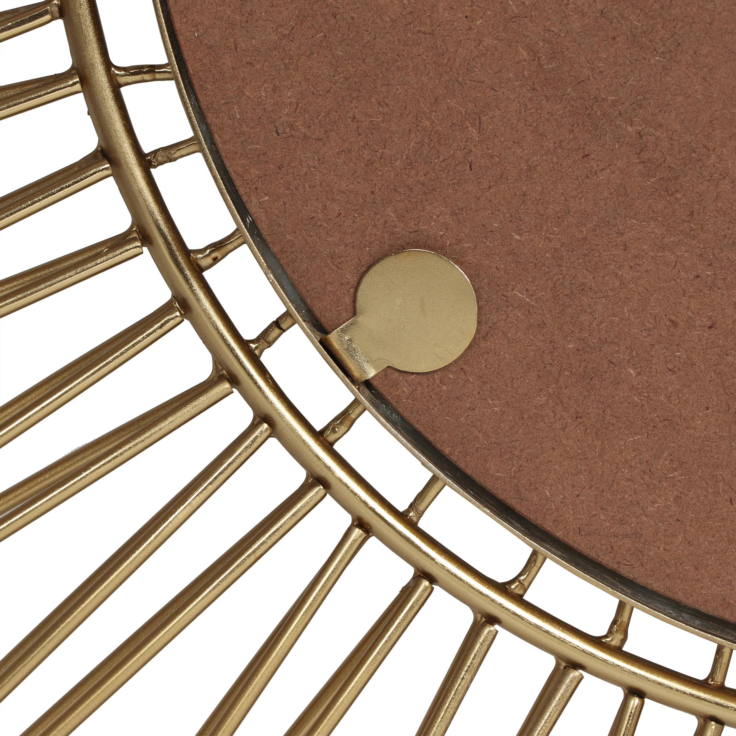 Ximen Modern Glam Handcrafted Round Sun Wall Mirror, Gold - furnishings