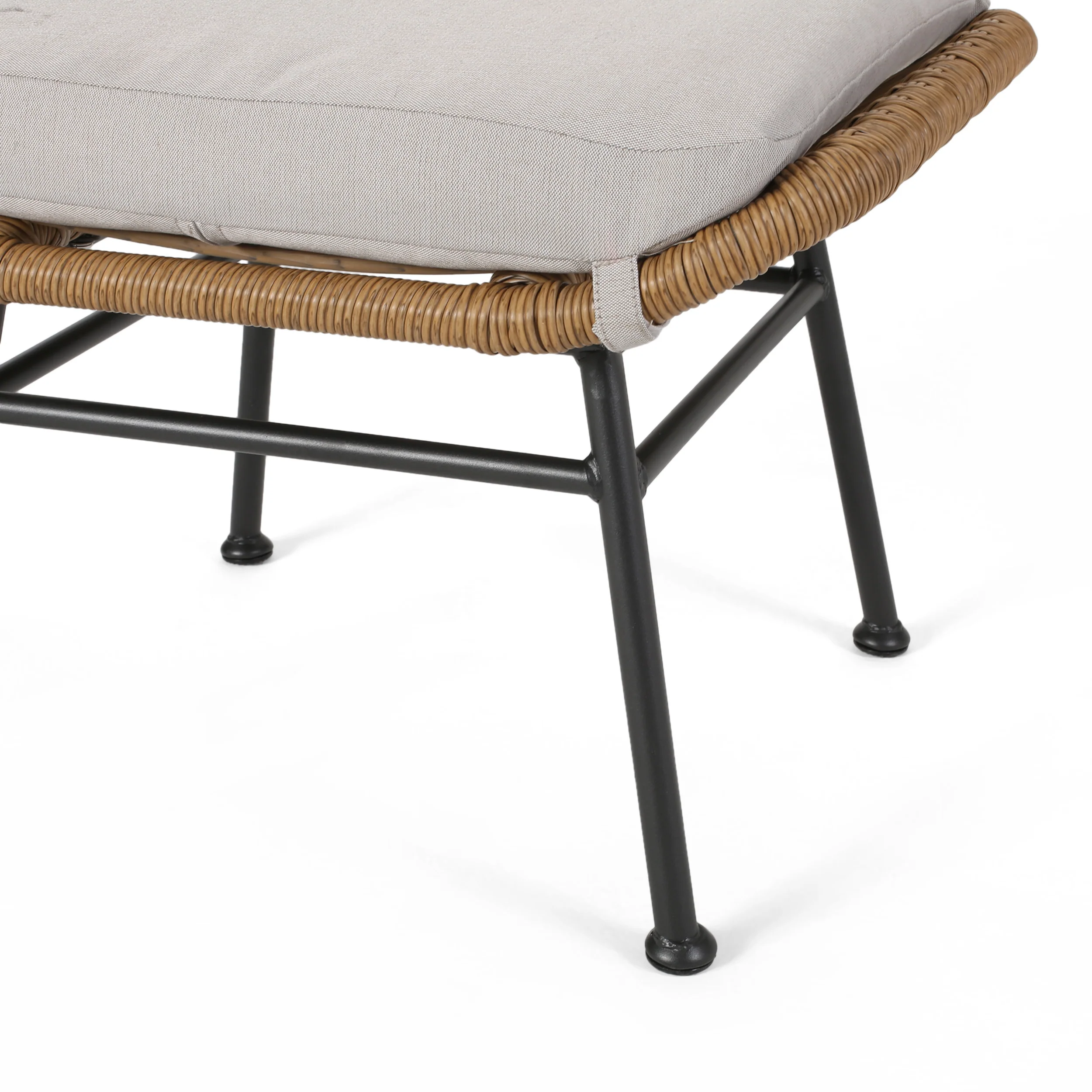 Izidro Indoor Boho Modern Wicker 4 Piece Club Chair and Ottoman Set - furnishings