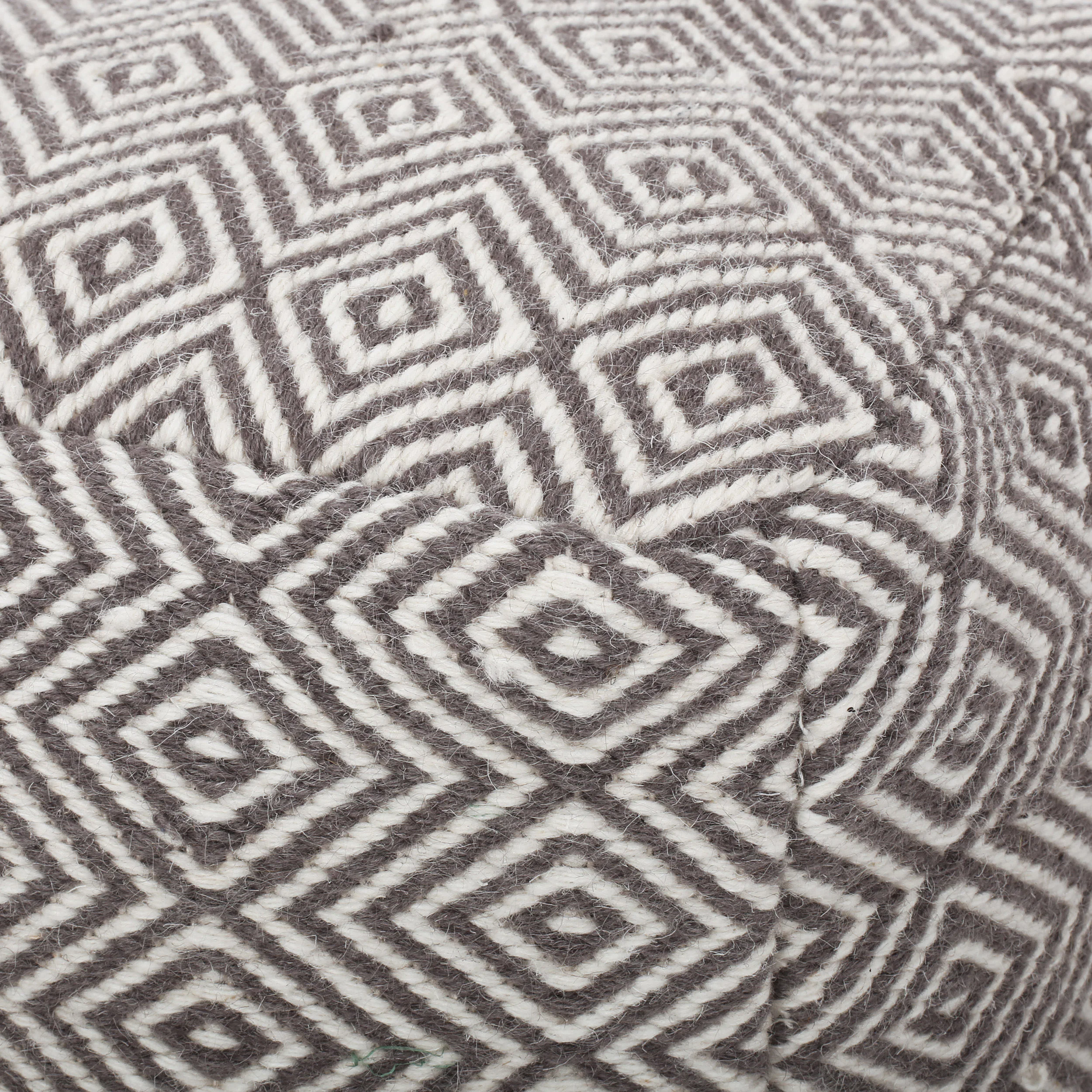 Banu Hand Loomed Boho Fabric Cube Pouf - furnishings