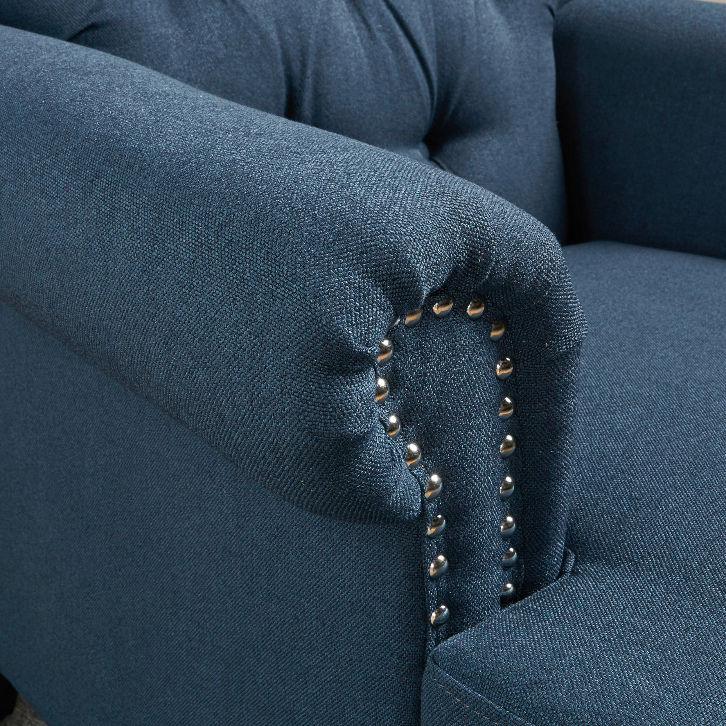 Arielle Plush Tufted Back Fabric Club Armchair - furnishings