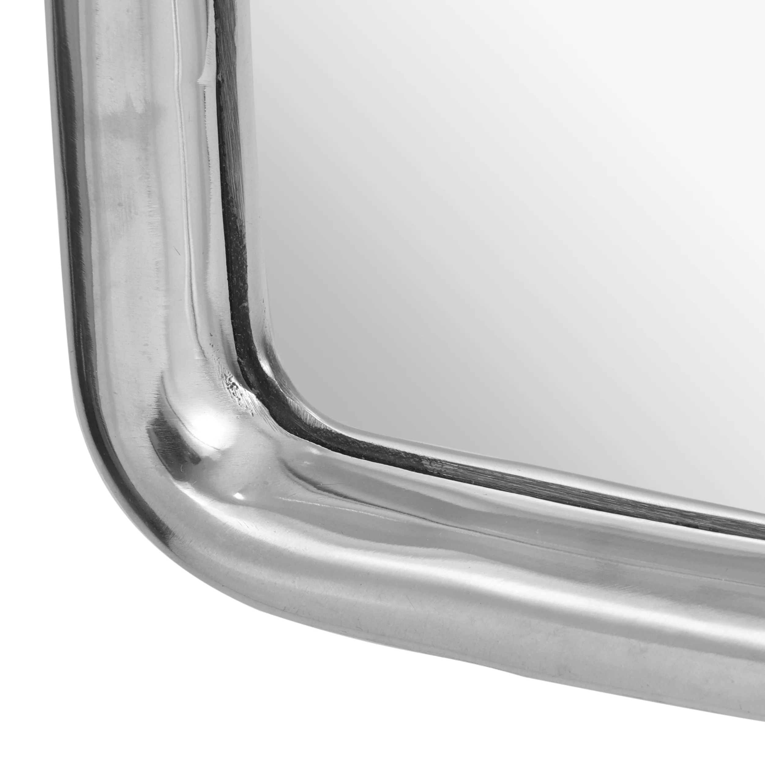 Gareth Modern Handcrafted Rectangular Aluminum Wall Mirror, Silver - furnishings