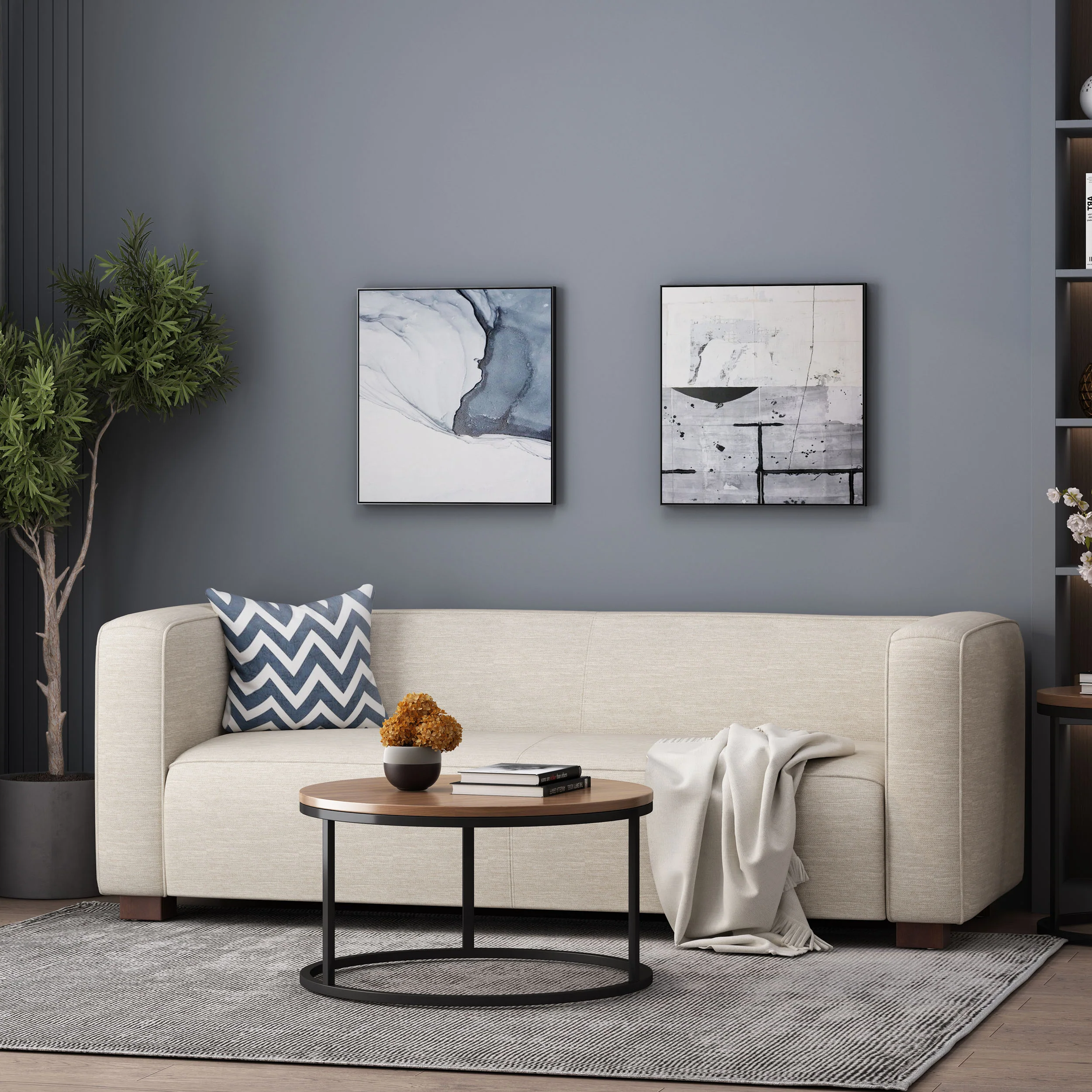 Pamsha Contemporary Fabric Upholstered Loveseat - furnishings