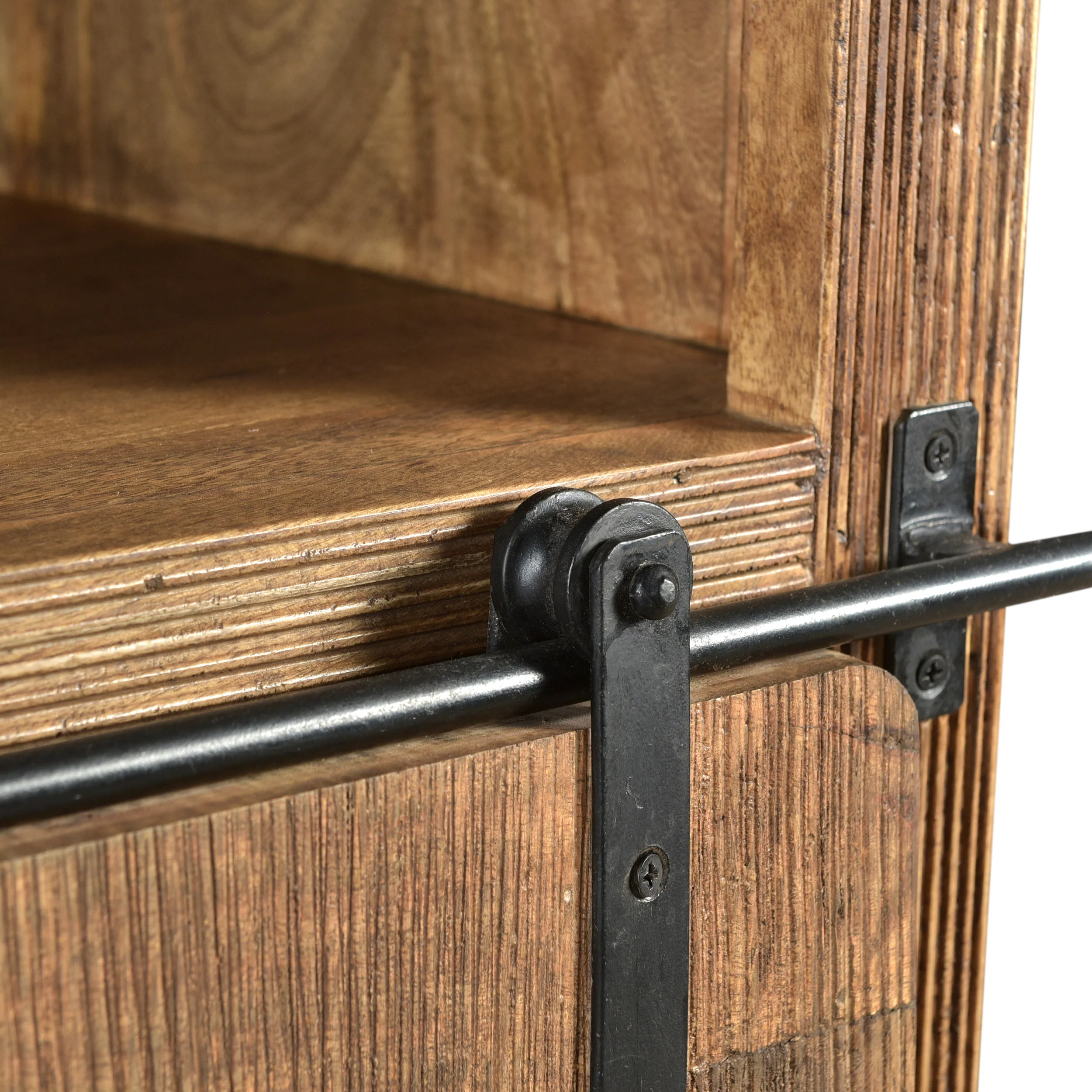 Phoebe Modern Industrial Mango Wood Sideboard, Natural Finish and Black - furnishings